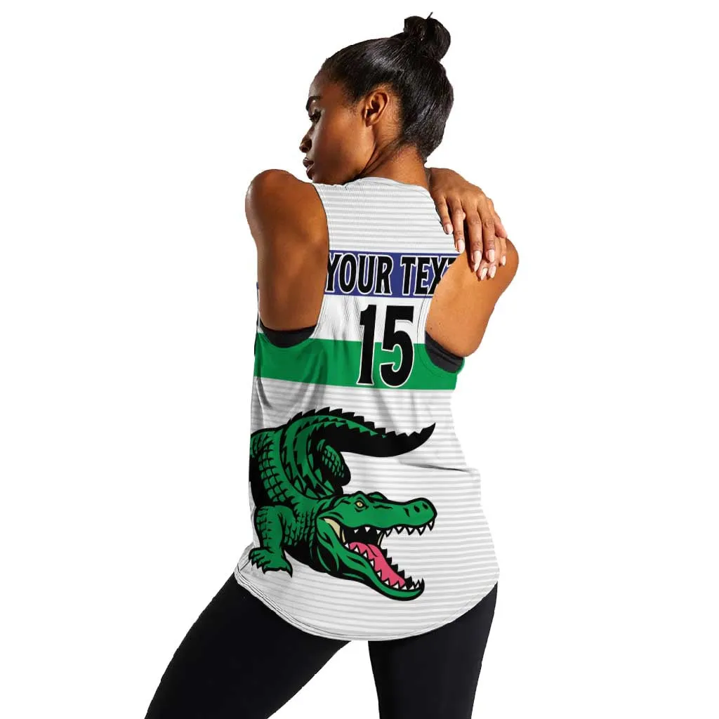 Custom Lesotho Football Women Racerback Tank Go Likuena Go LT15
