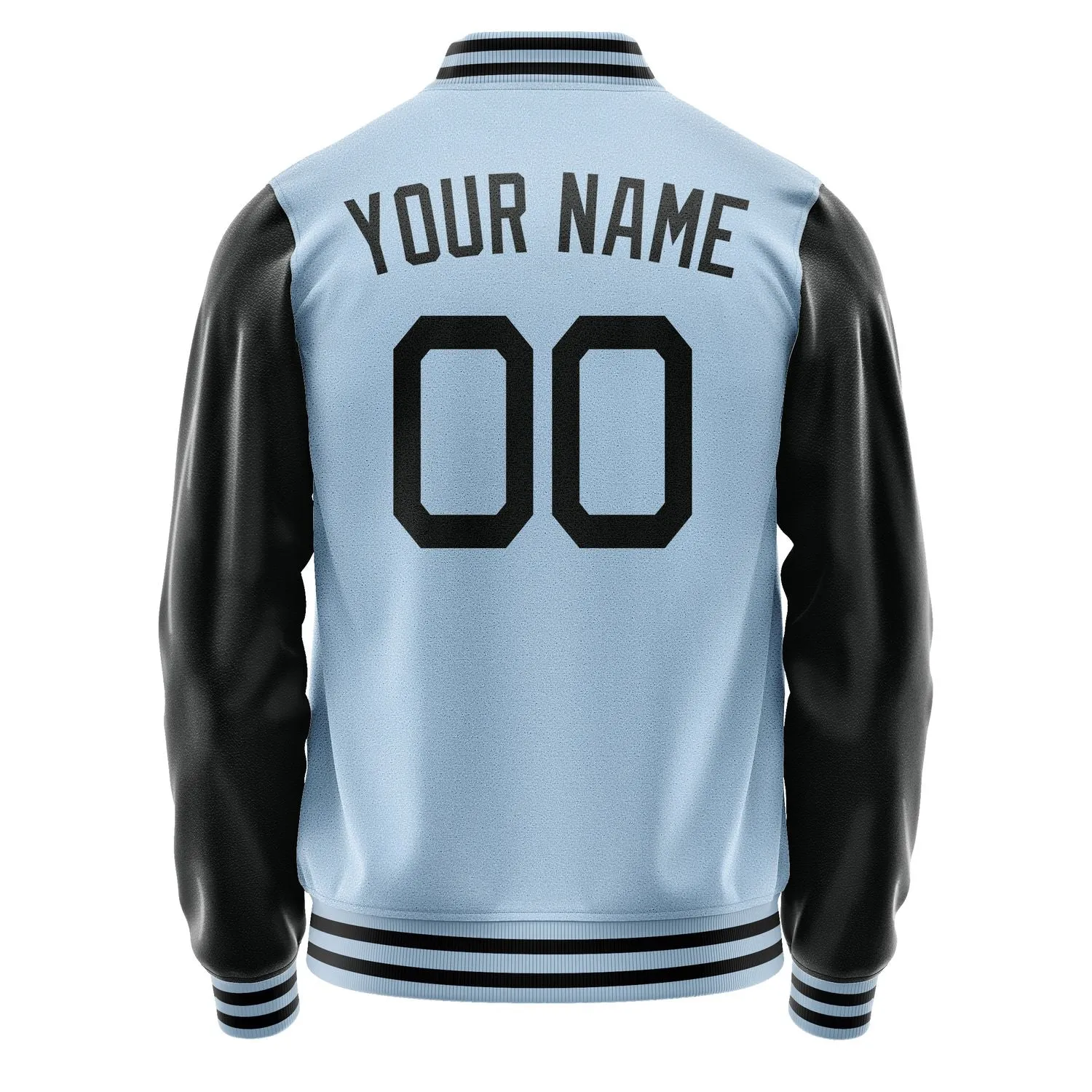 Custom Light Blue Black Jacket