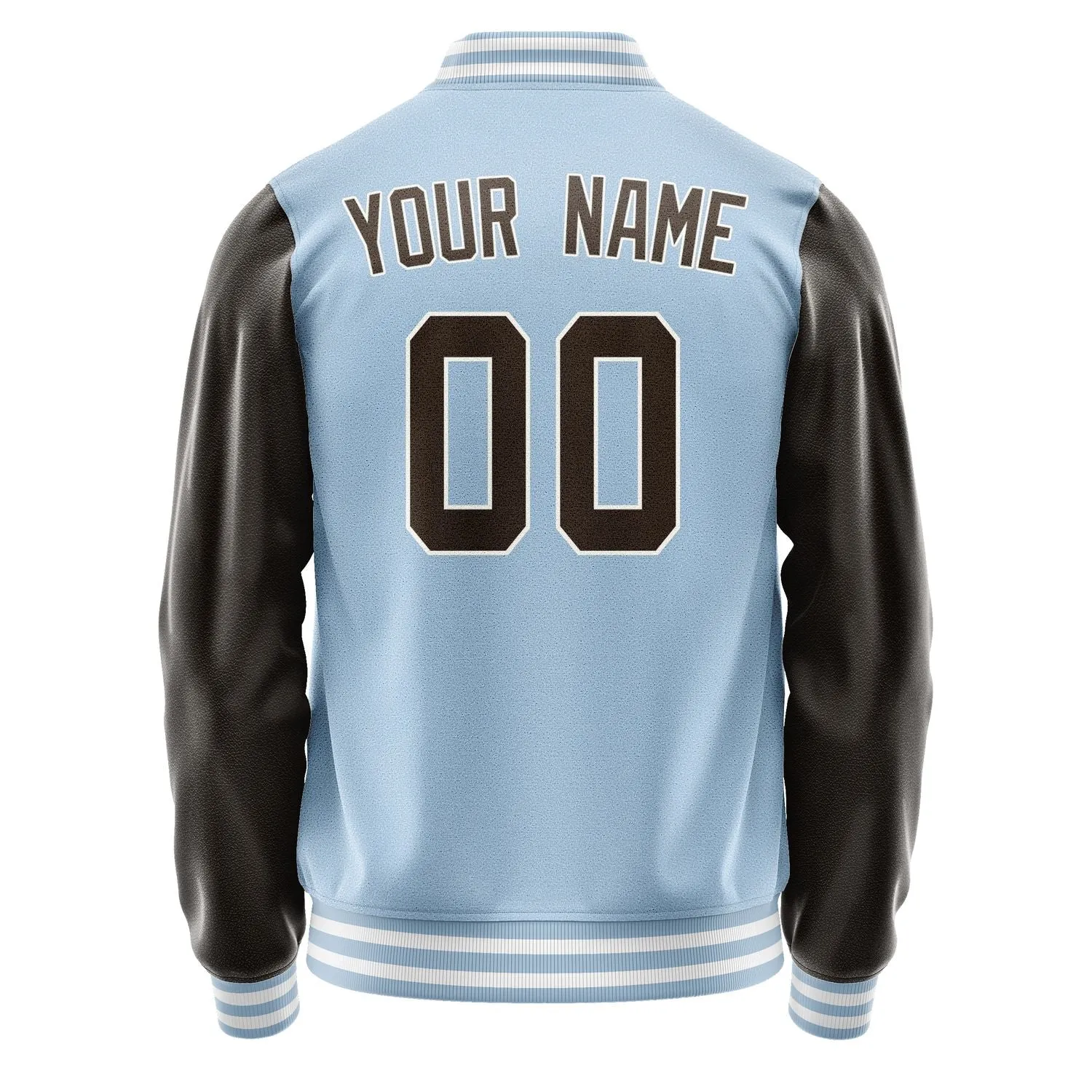 Custom Light Blue Brown Jacket