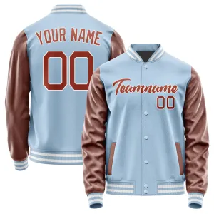 Custom Light Blue Coral Red Jacket