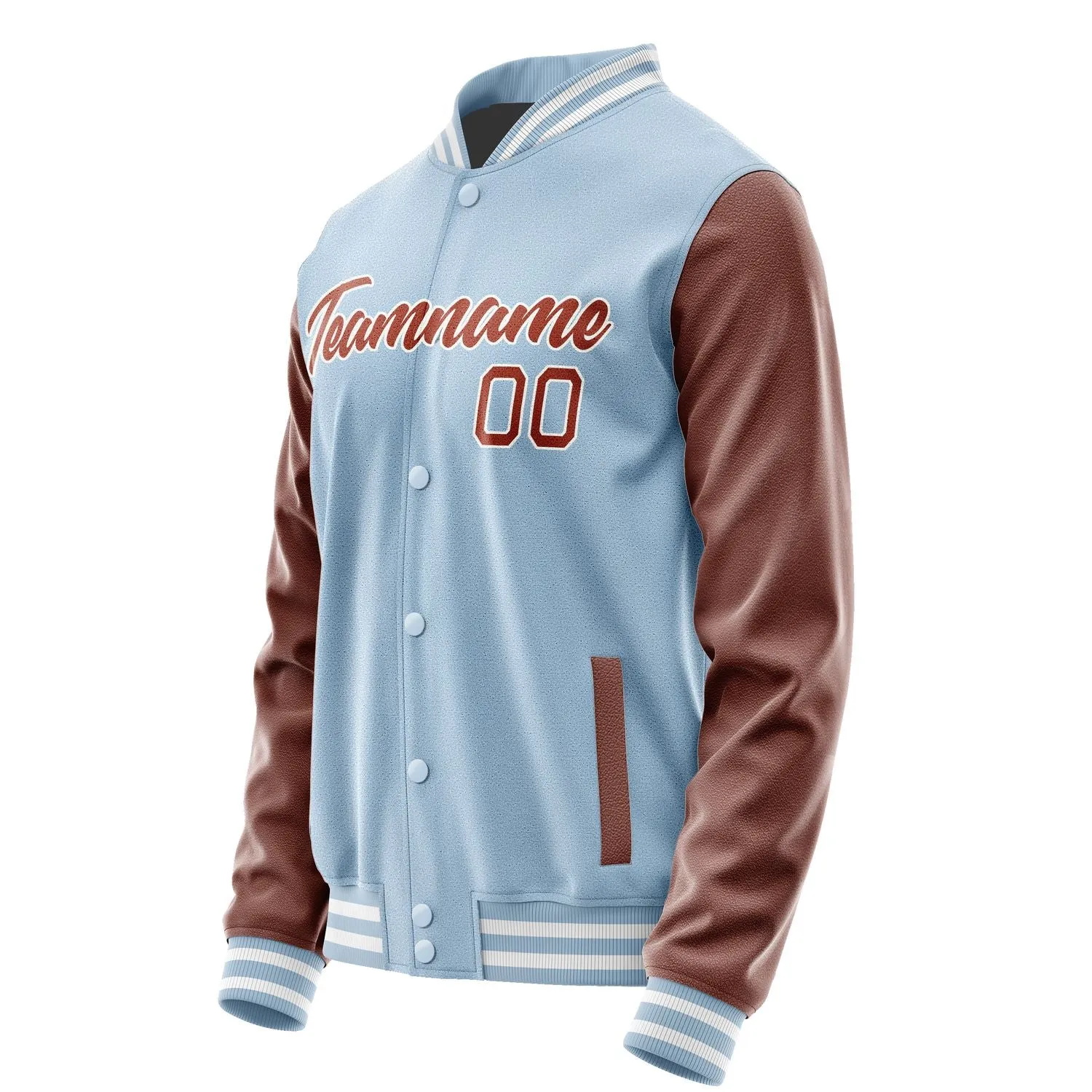Custom Light Blue Coral Red Jacket