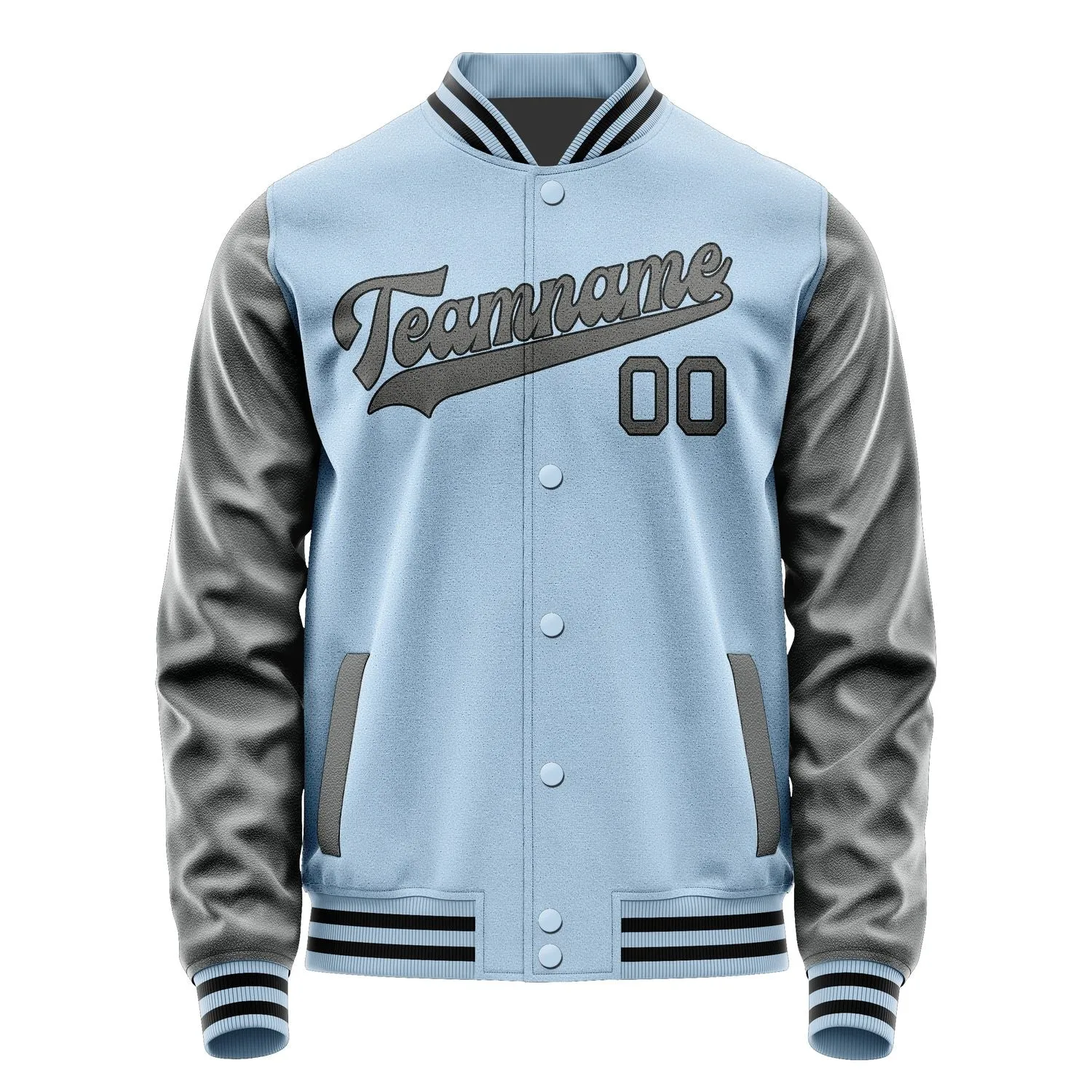 Custom Light Blue Dark Grey Jacket