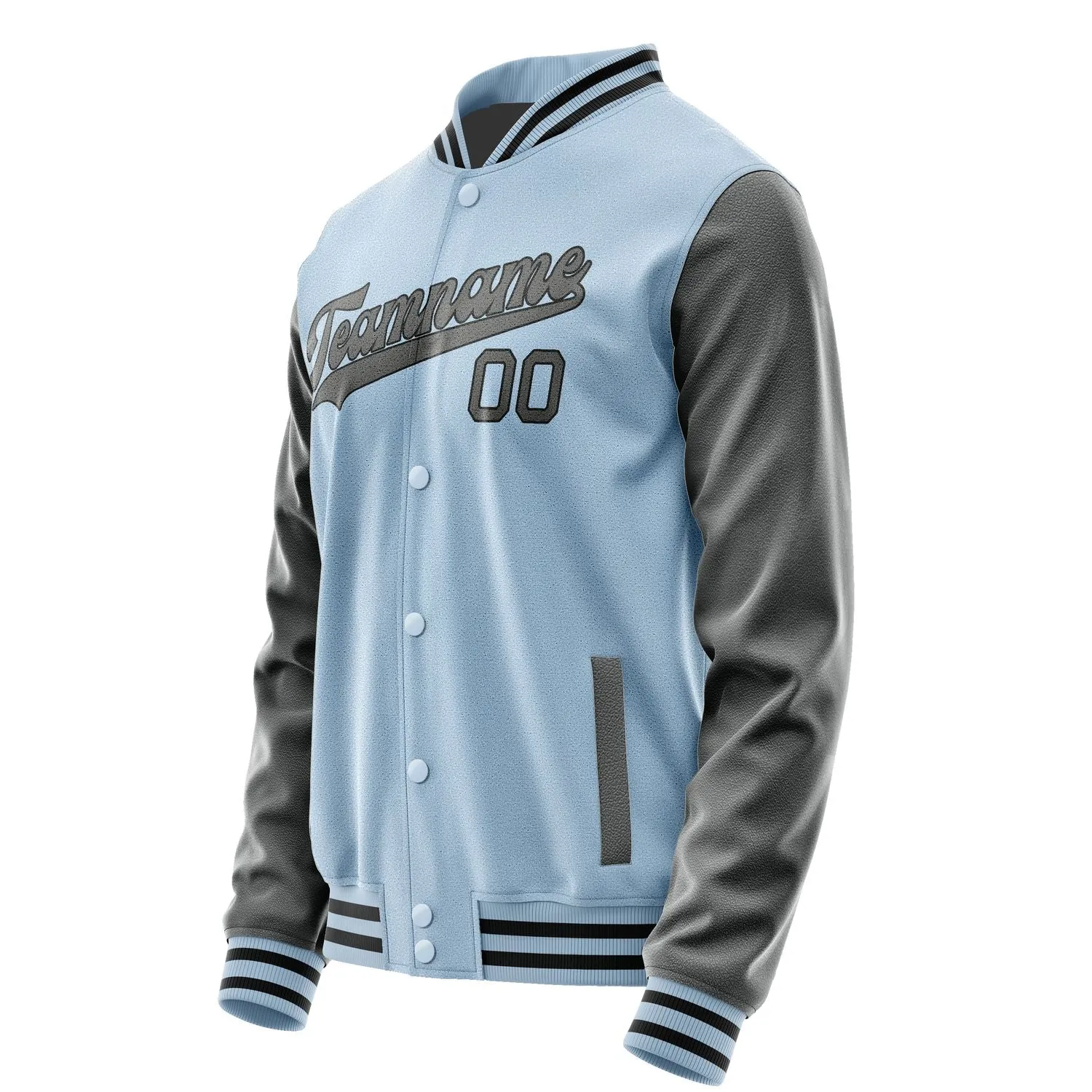 Custom Light Blue Dark Grey Jacket