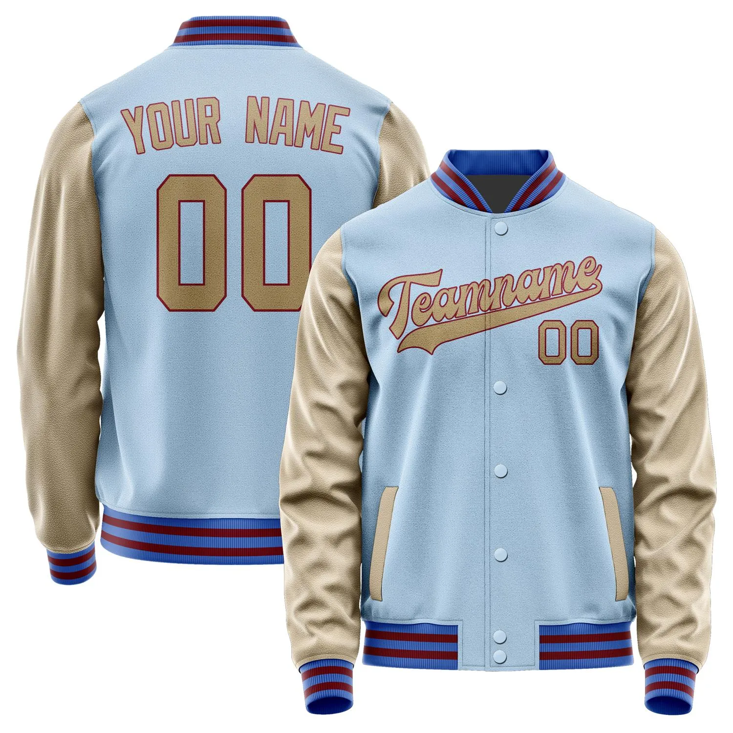Custom Light Blue Light Khaki Jacket