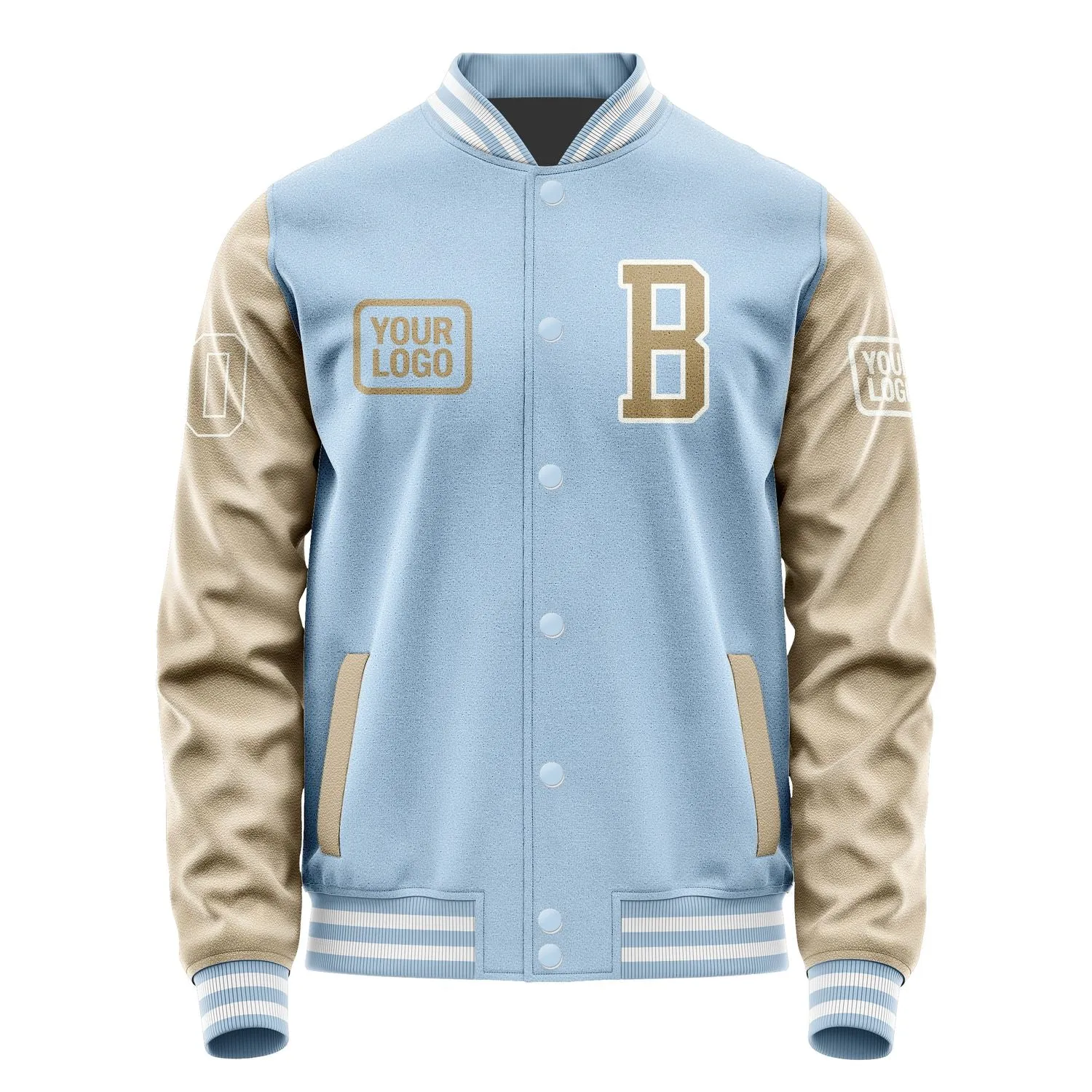 Custom Light Blue Light Khaki Jacket