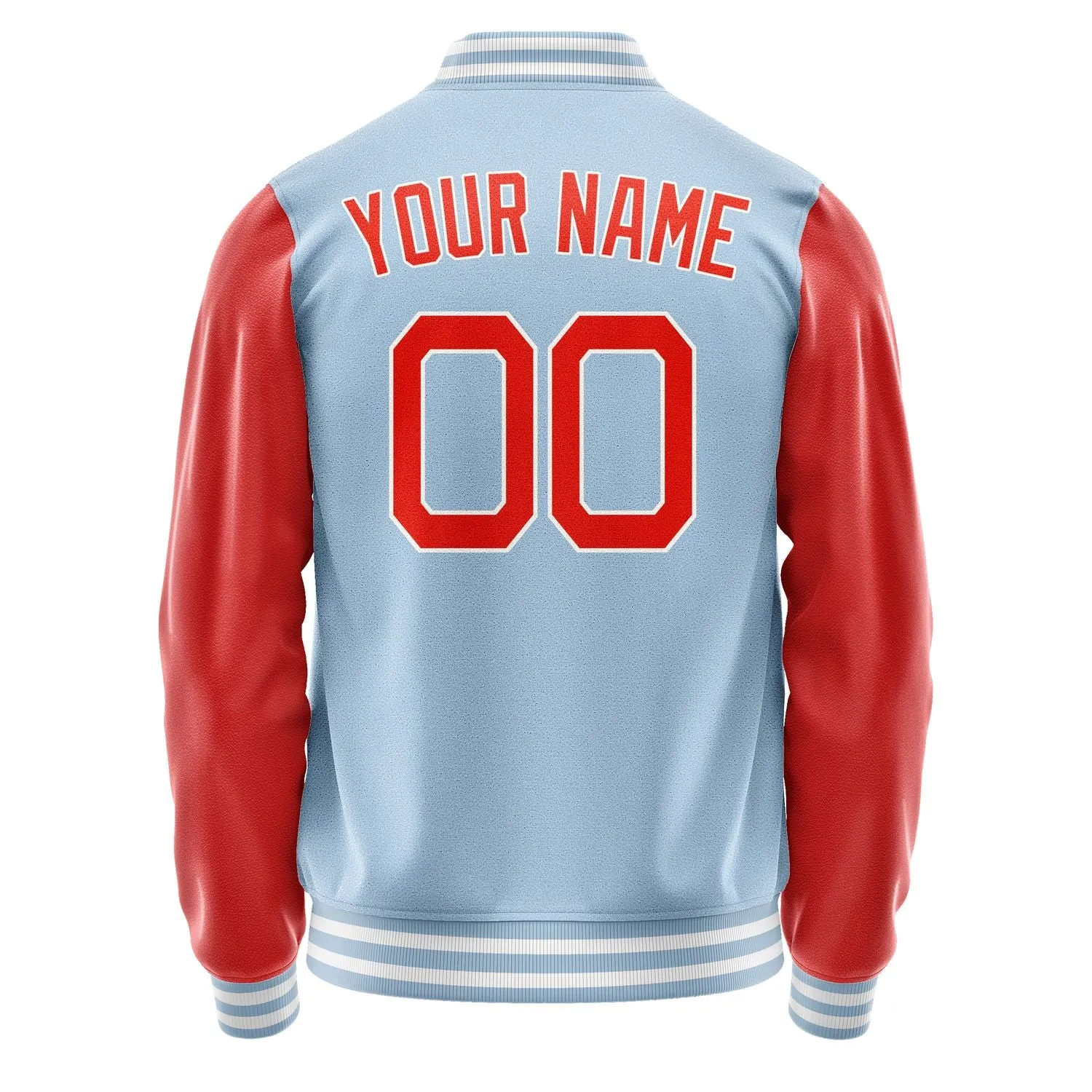 Custom Light Blue Orange Red Jacket