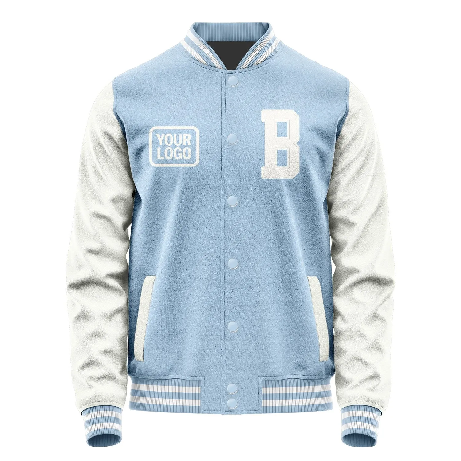 Custom Light Blue White Jacket