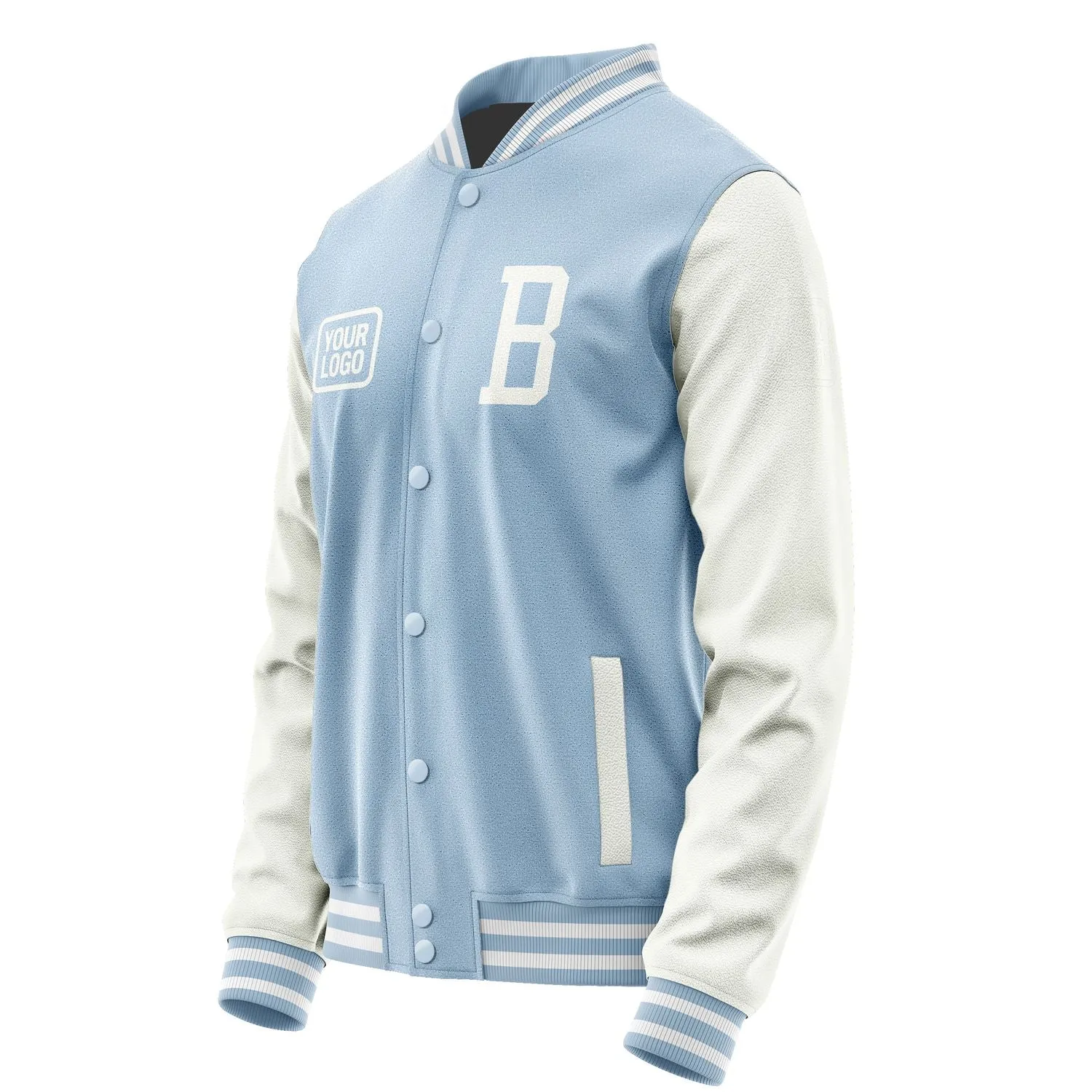 Custom Light Blue White Jacket
