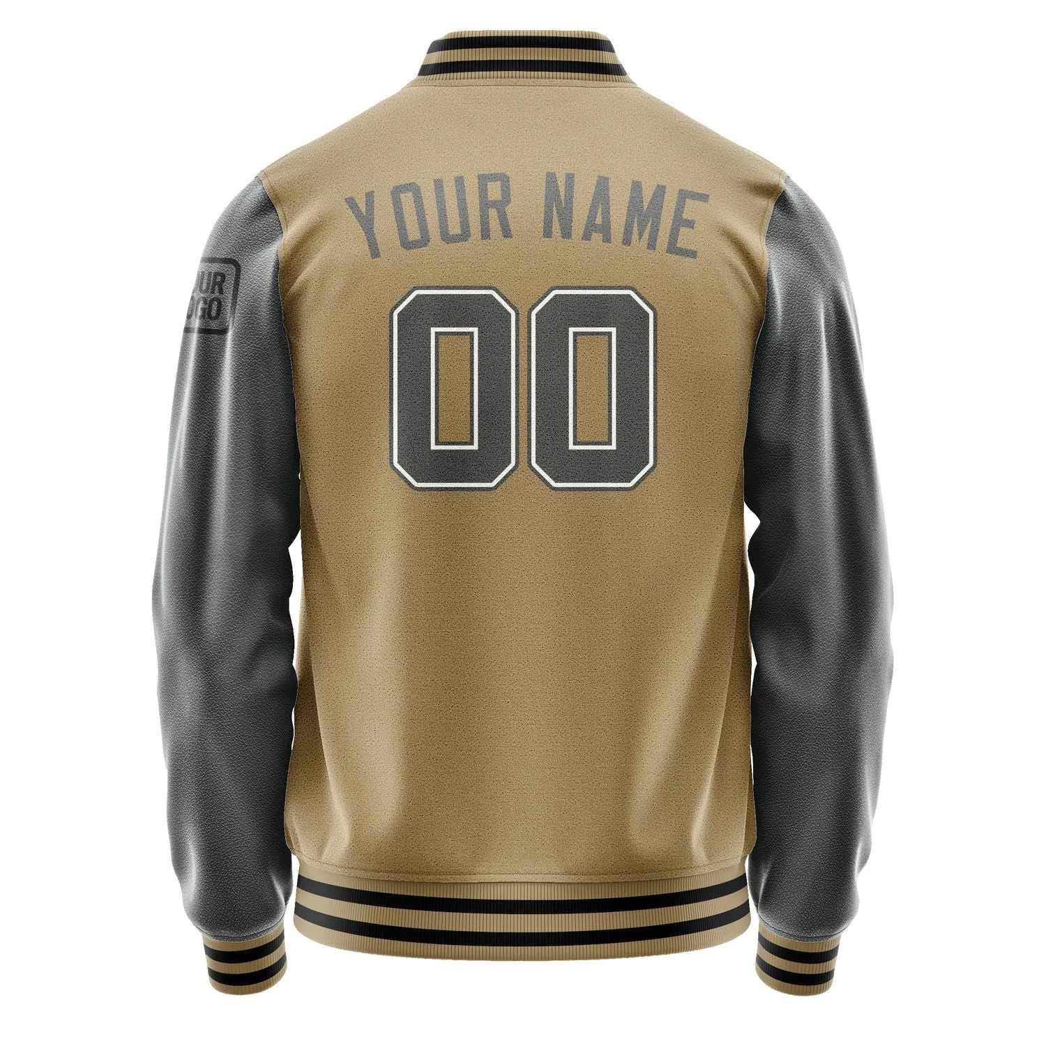 Custom Light Khaki Dark Grey Jacket