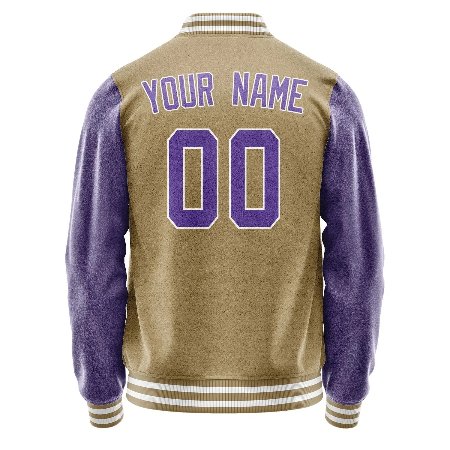 Custom Light Khaki Light Purple Jacket