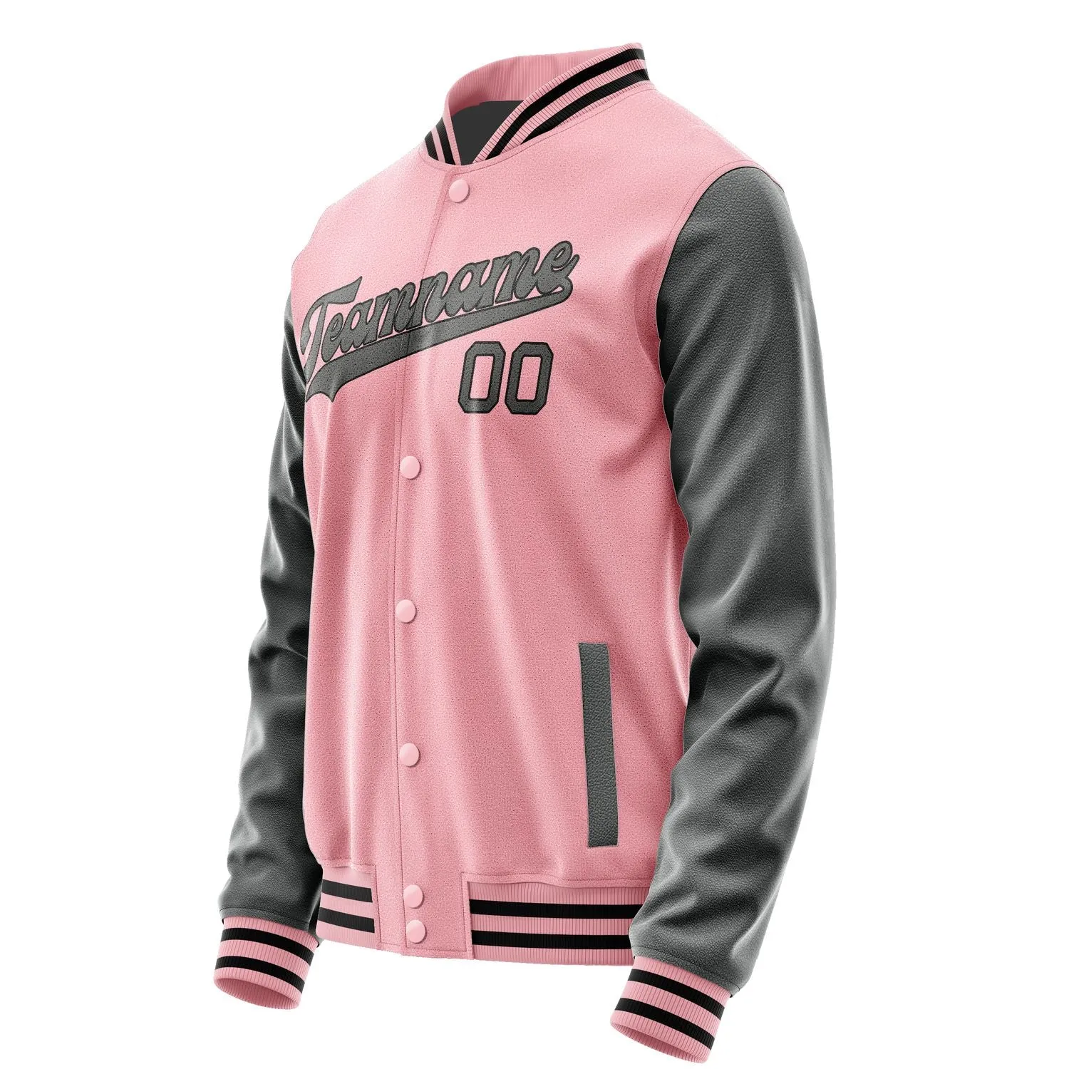 Custom Light Pink Dark Grey Jacket