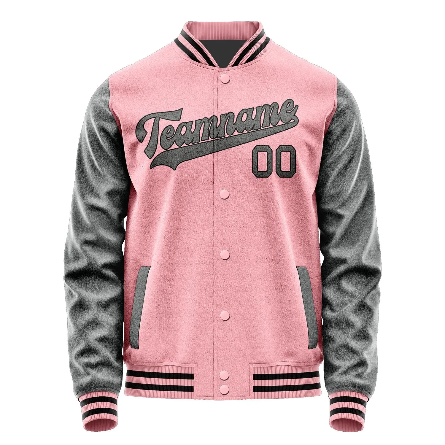 Custom Light Pink Dark Grey Jacket