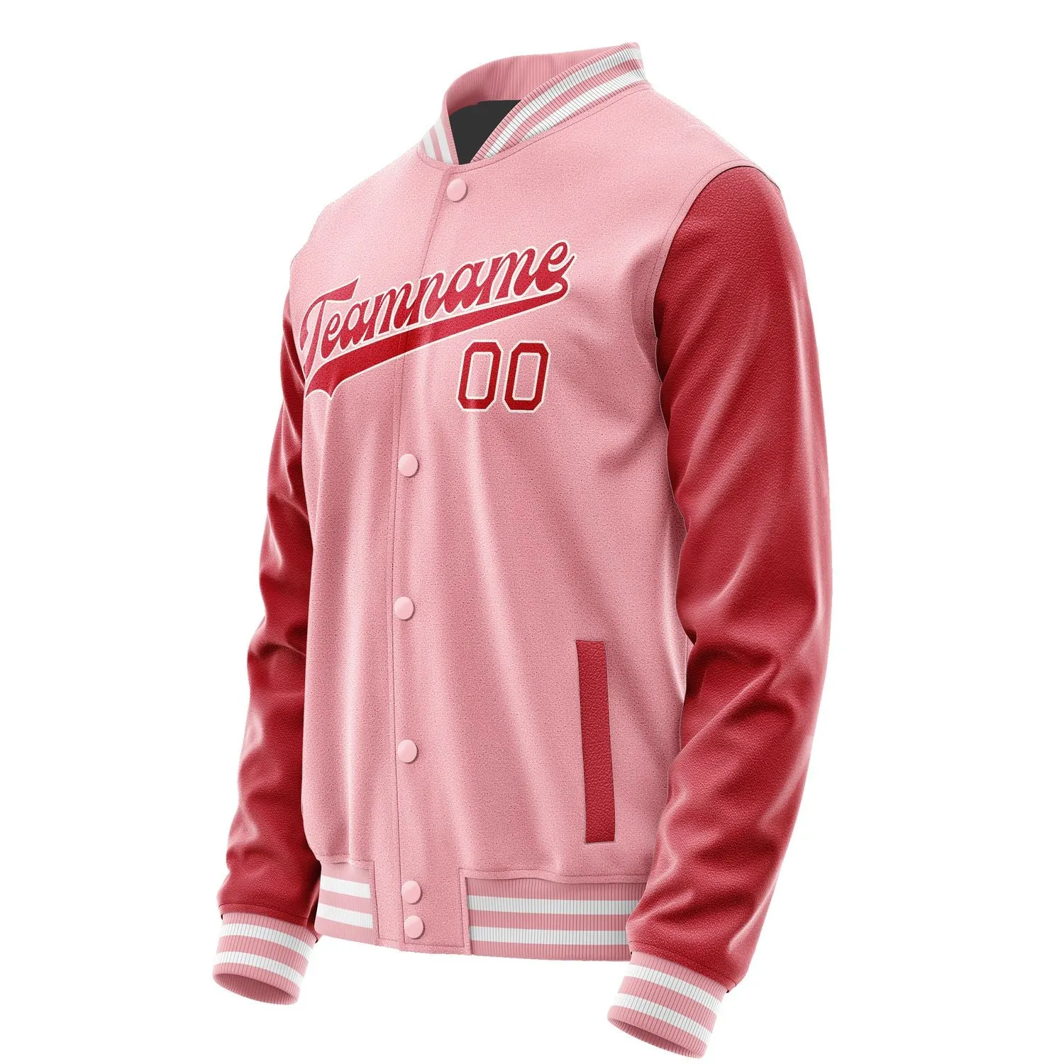 Custom Light Pink Red Jacket