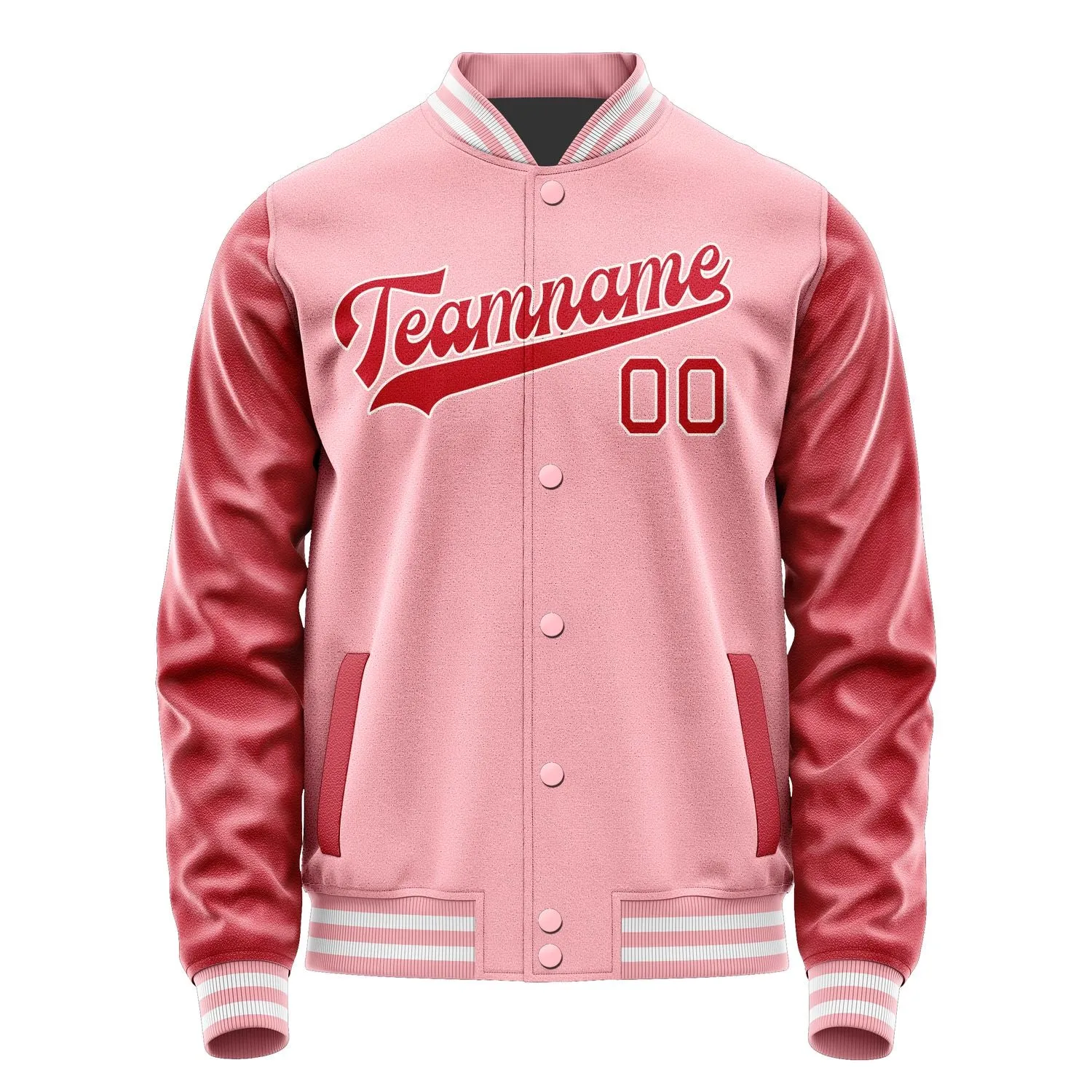 Custom Light Pink Red Jacket