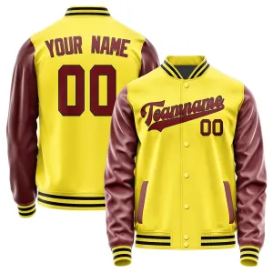 Custom Light Yellow Crimson Red Jacket