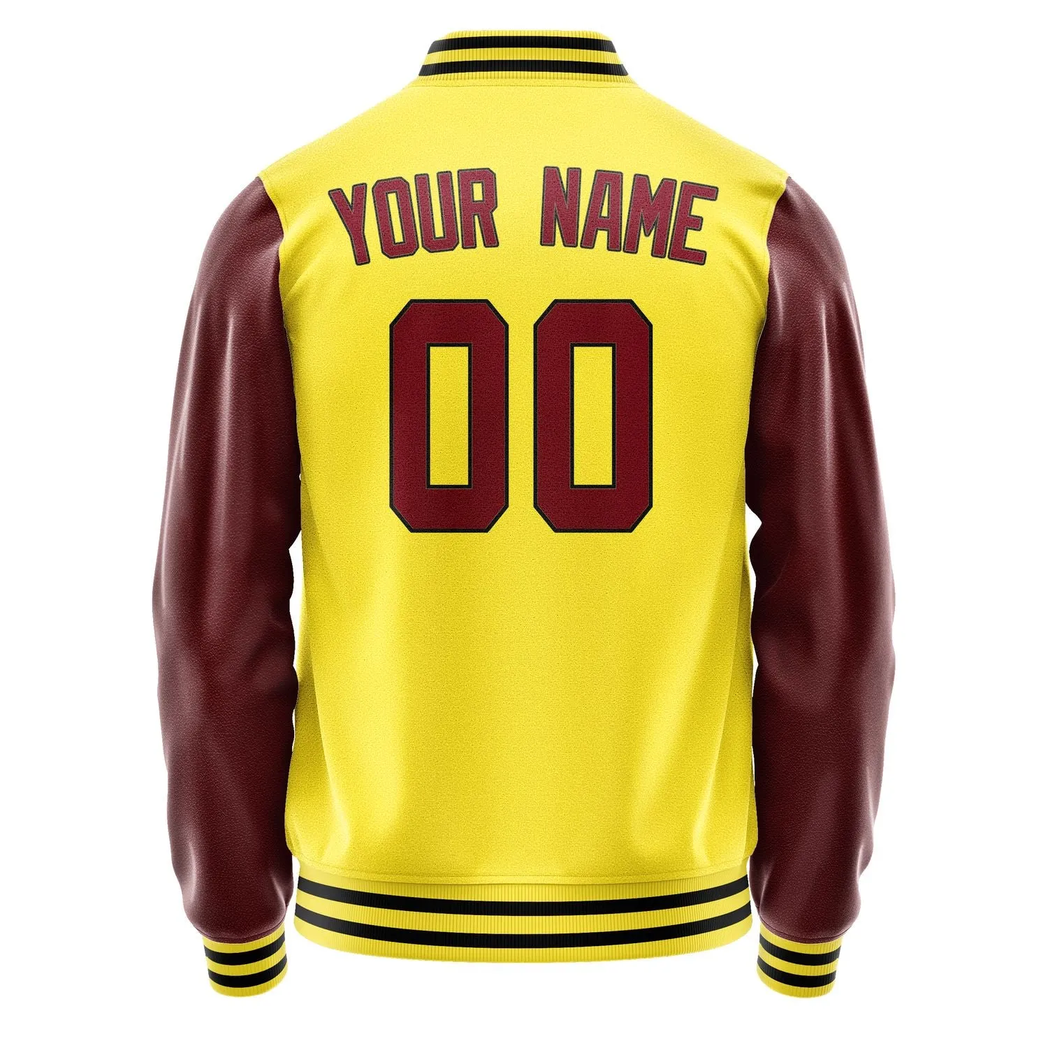 Custom Light Yellow Crimson Red Jacket