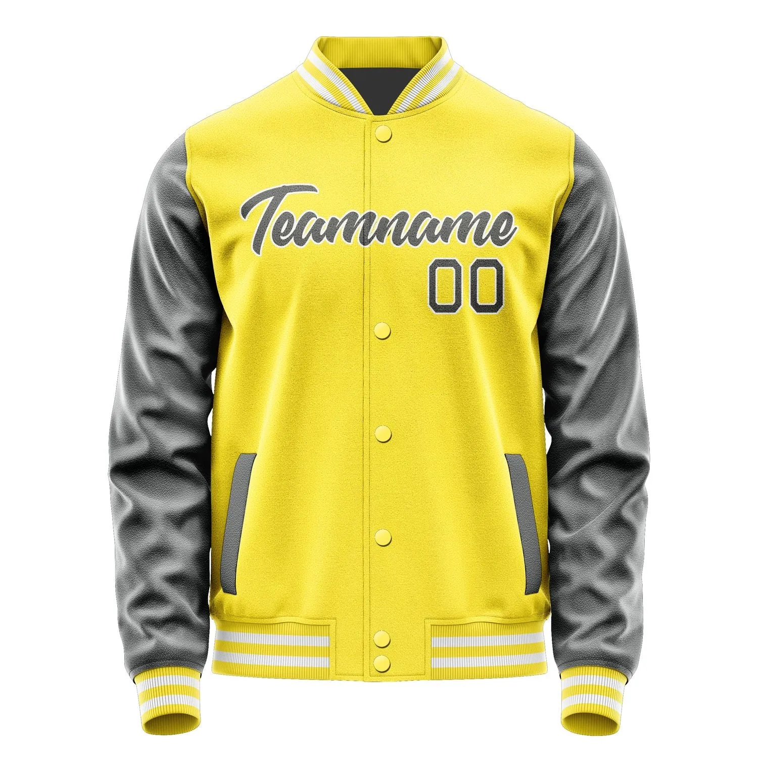 Custom Light Yellow Dark Grey Jacket