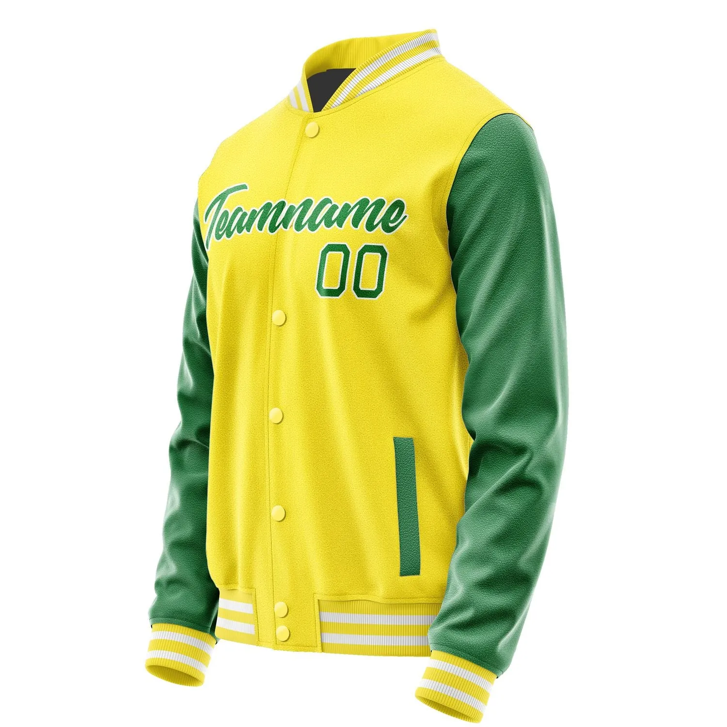 Custom Light Yellow Emerald Green Jacket