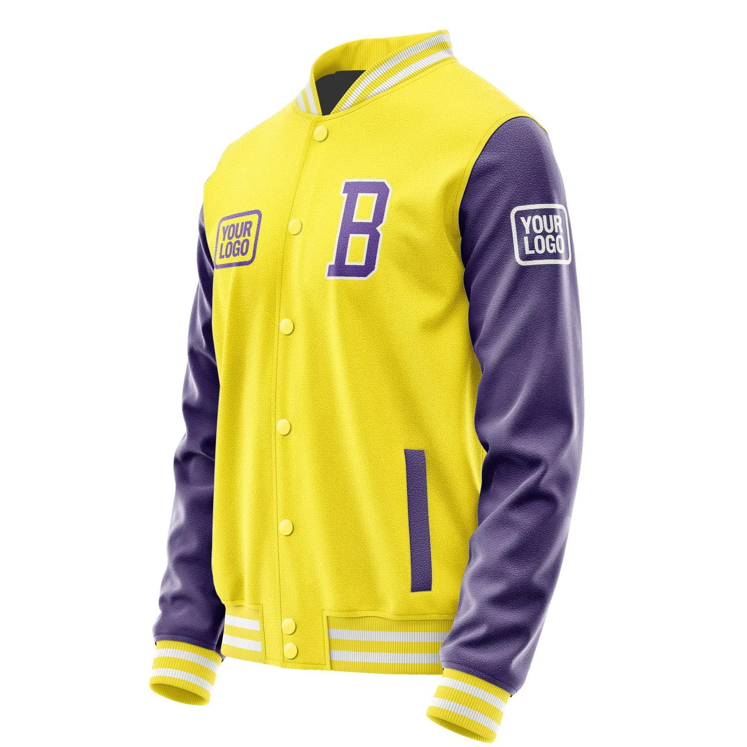 Custom Light Yellow Light Purple Jacket