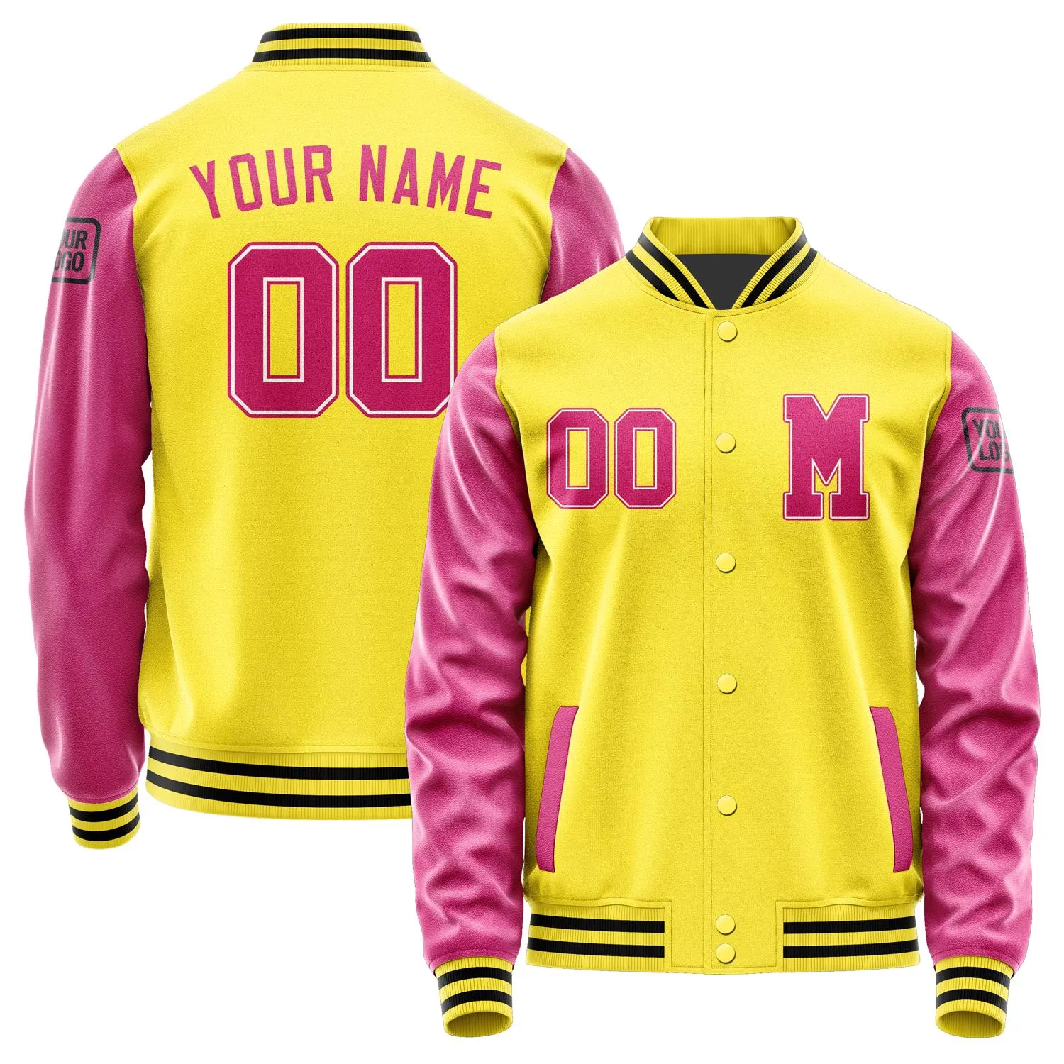 Custom Light Yellow Pink Jacket