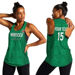 Custom Morocco Football Women Racerback Tank Dima Maghrib LT15