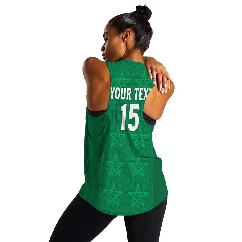 Custom Morocco Football Women Racerback Tank Dima Maghrib LT15