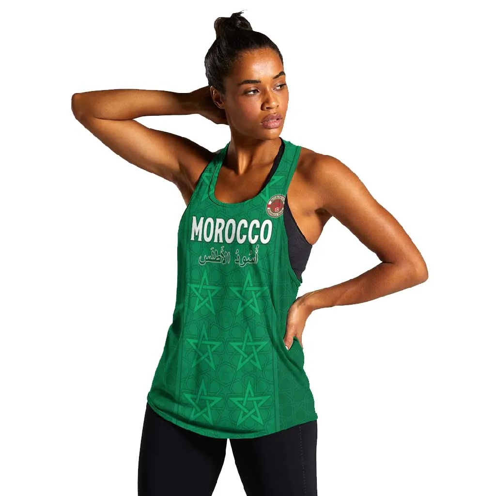 Custom Morocco Football Women Racerback Tank Dima Maghrib LT15