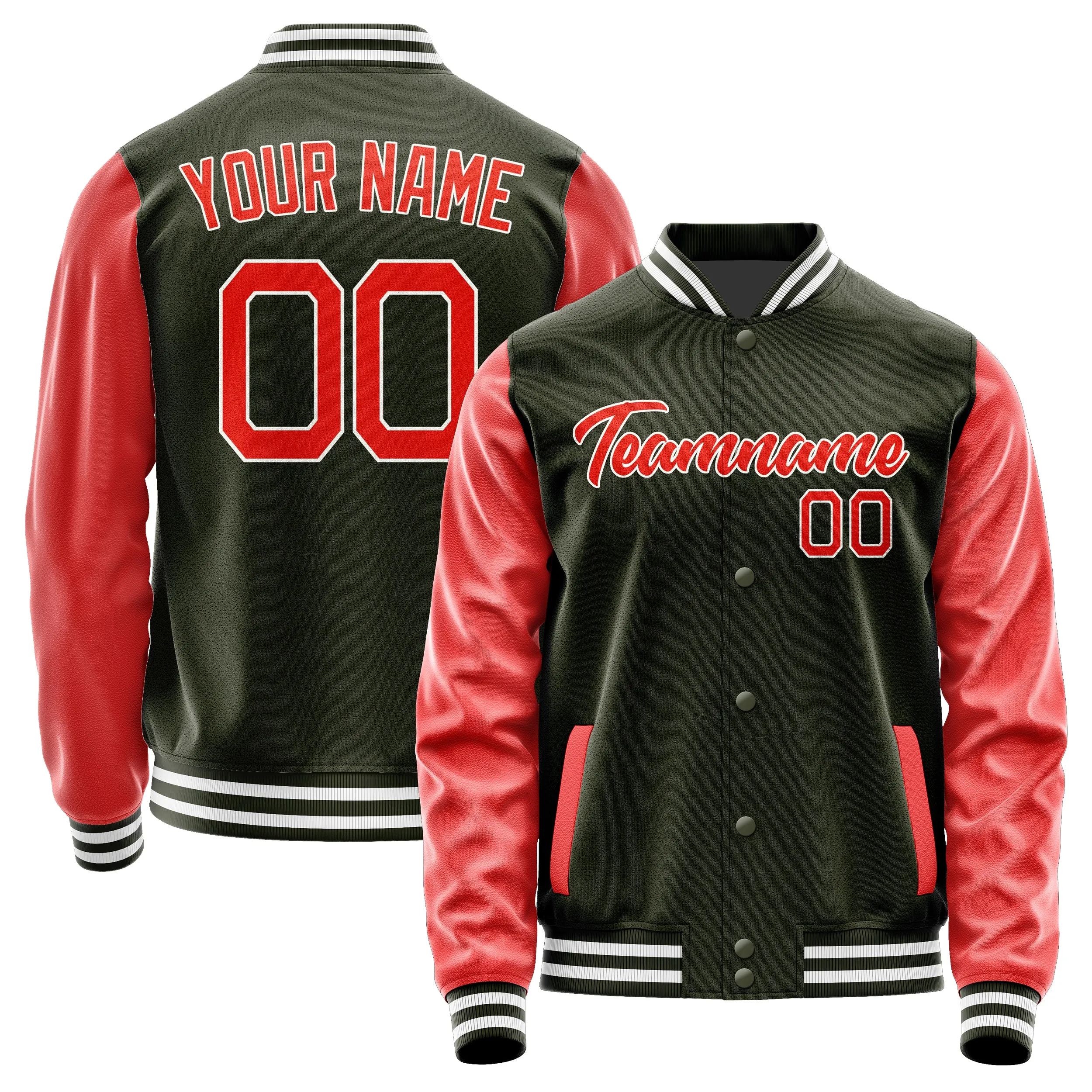 Custom Olive Orange Red Jacket