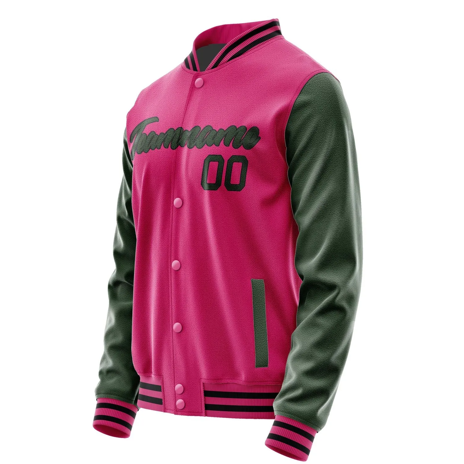 Custom Pink Dark Green Jacket