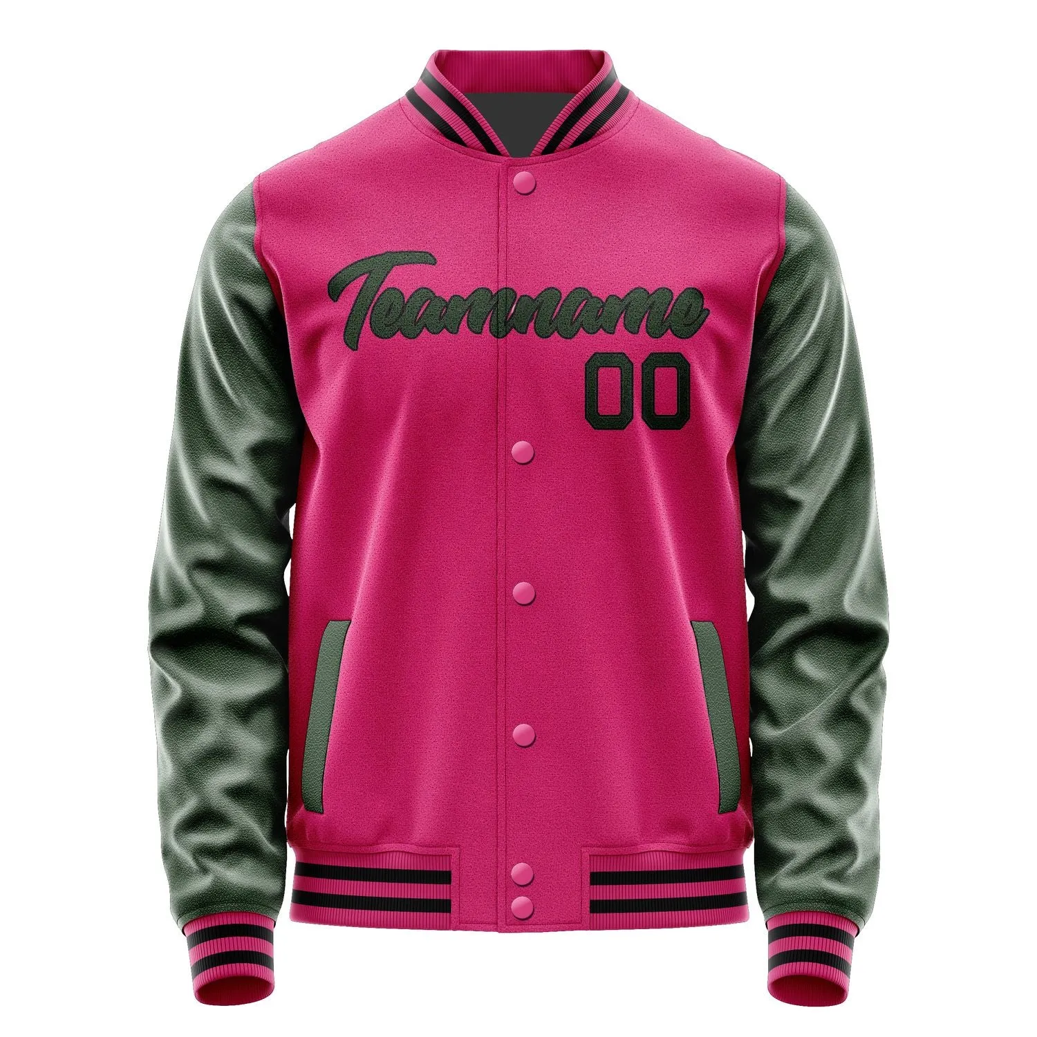 Custom Pink Dark Green Jacket