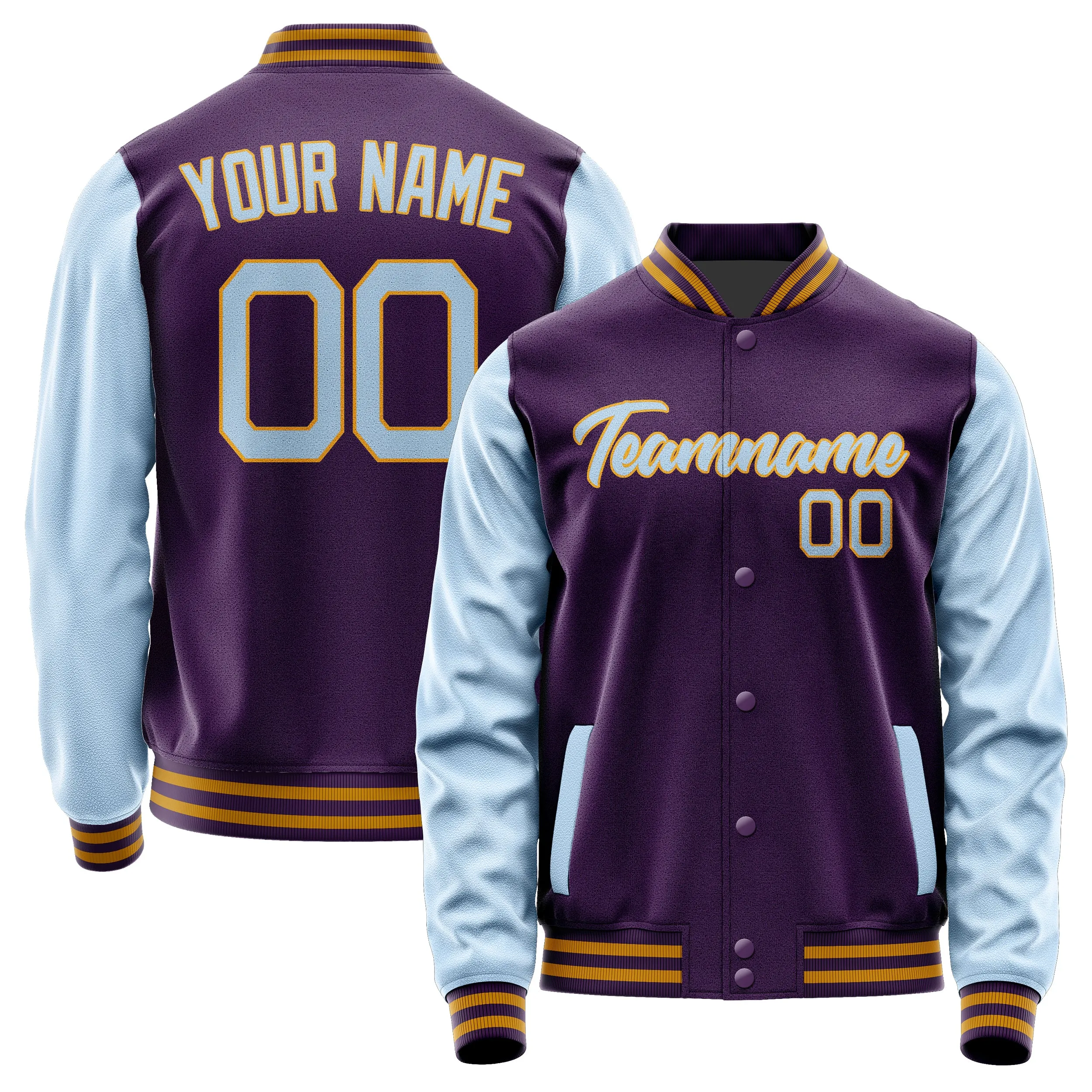 Custom Purple Light Blue Jacket