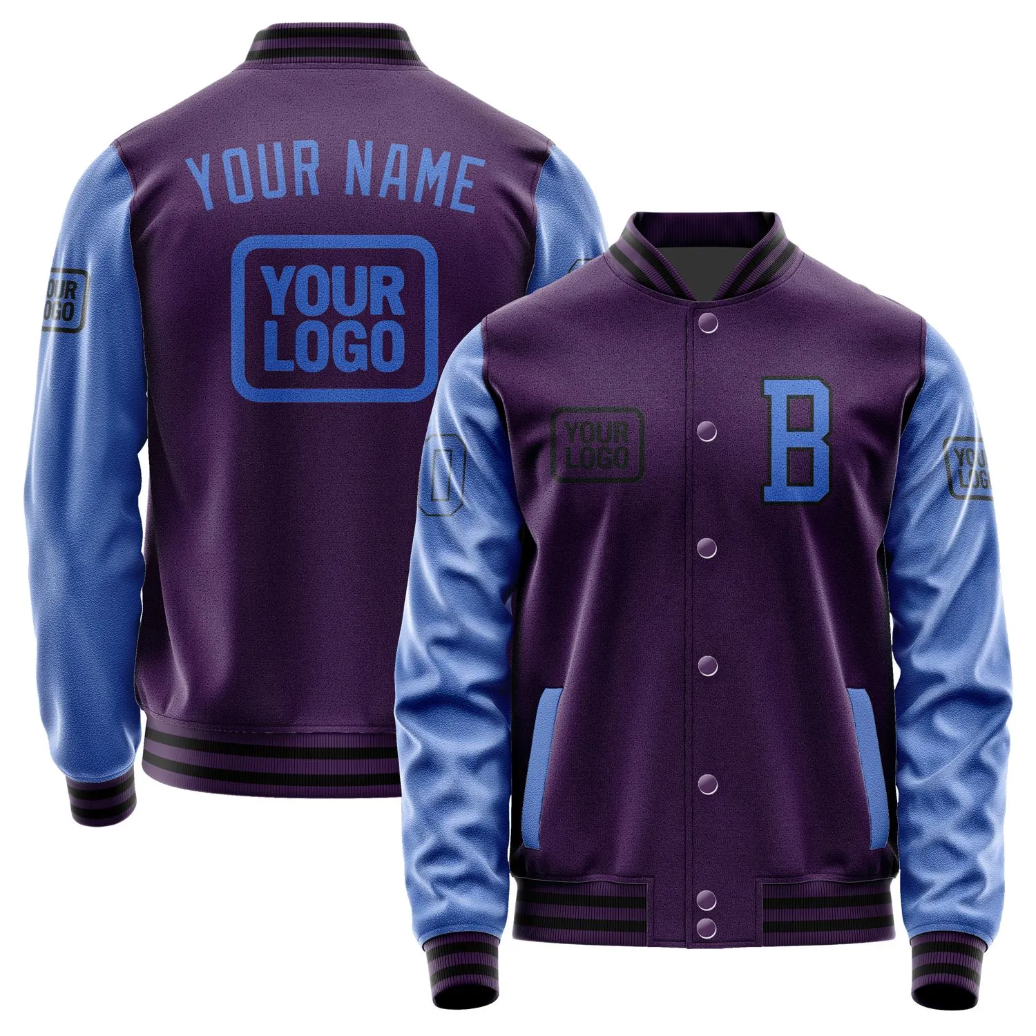 Custom Purple Sky Blue Jacket