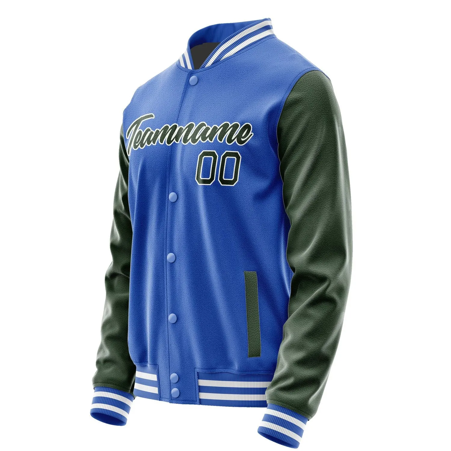 Custom Sky Blue Dark Green Jacket