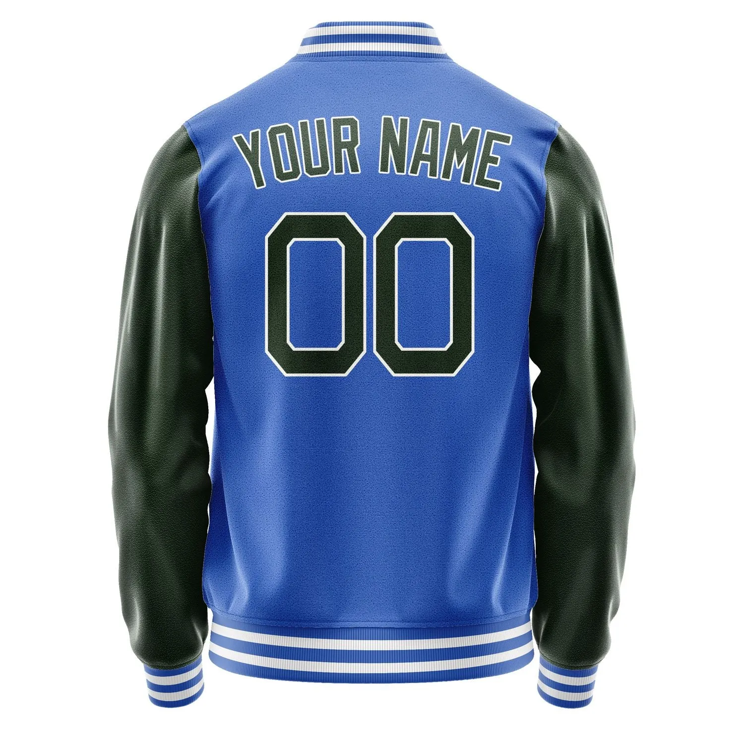 Custom Sky Blue Dark Green Jacket