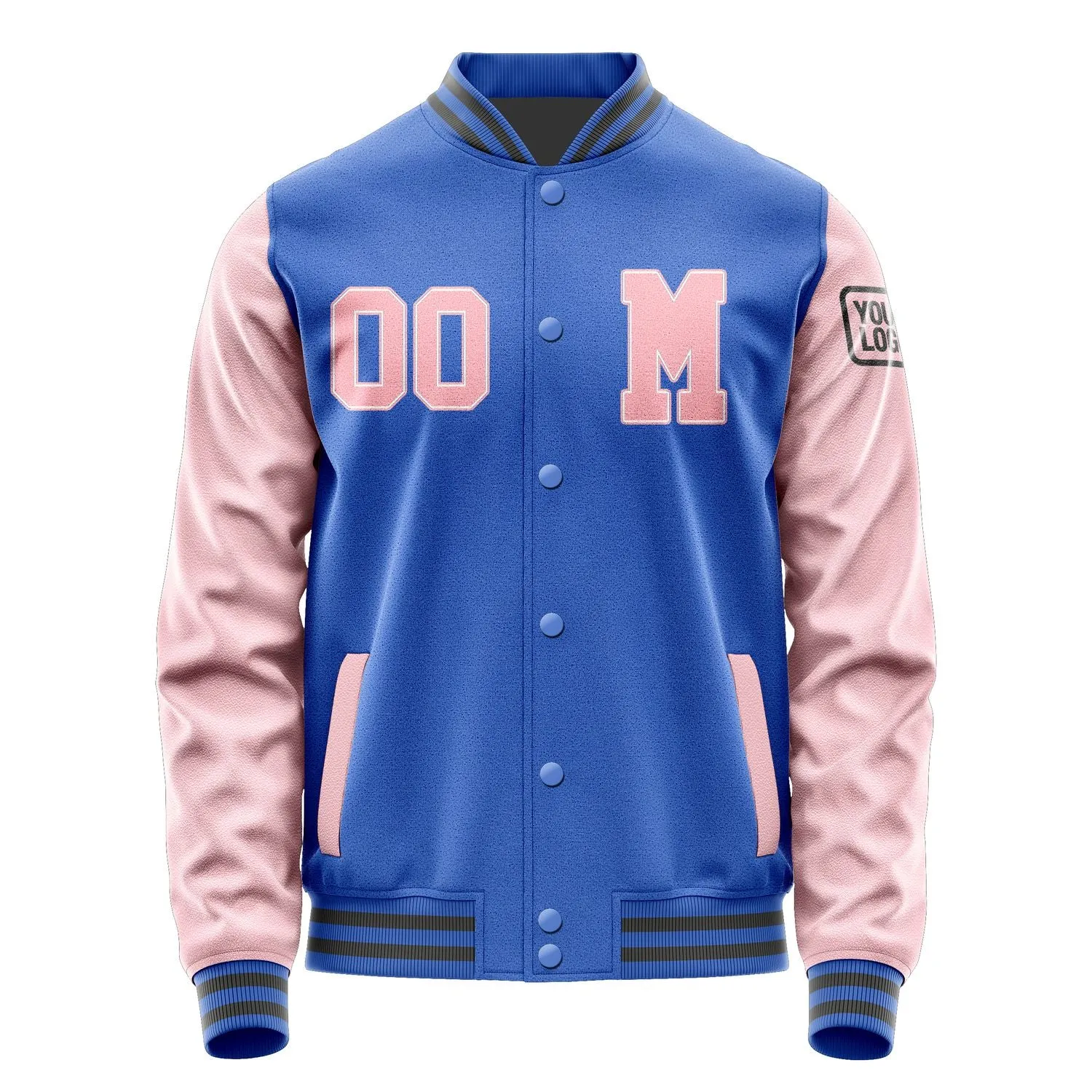 Custom Sky Blue Light Pink Jacket