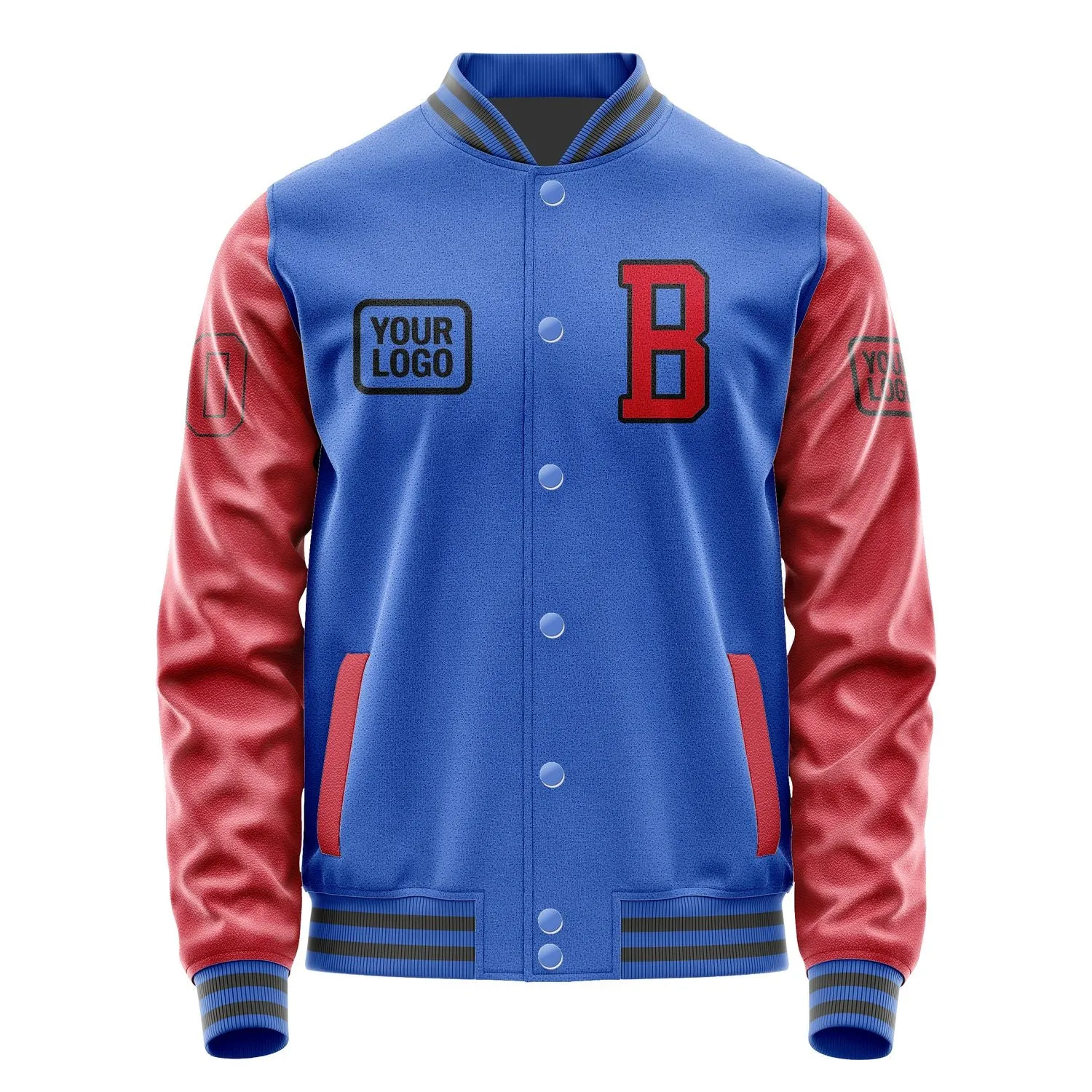 Custom Sky Blue Red Jacket