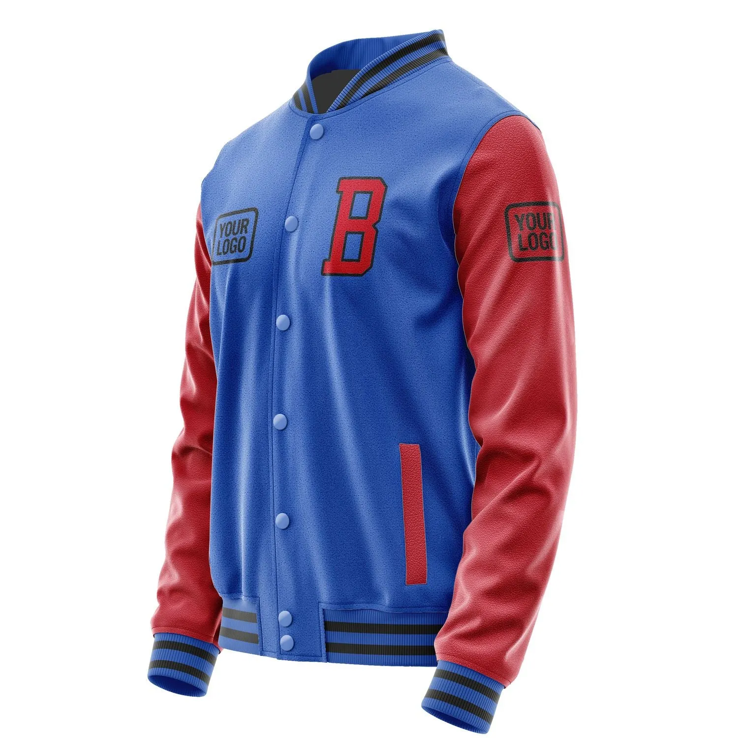 Custom Sky Blue Red Jacket