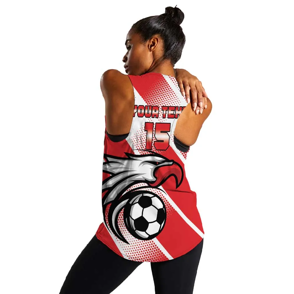 Custom Tunisia Football Women Racerback Tank Go Eagles of Carthage LT15