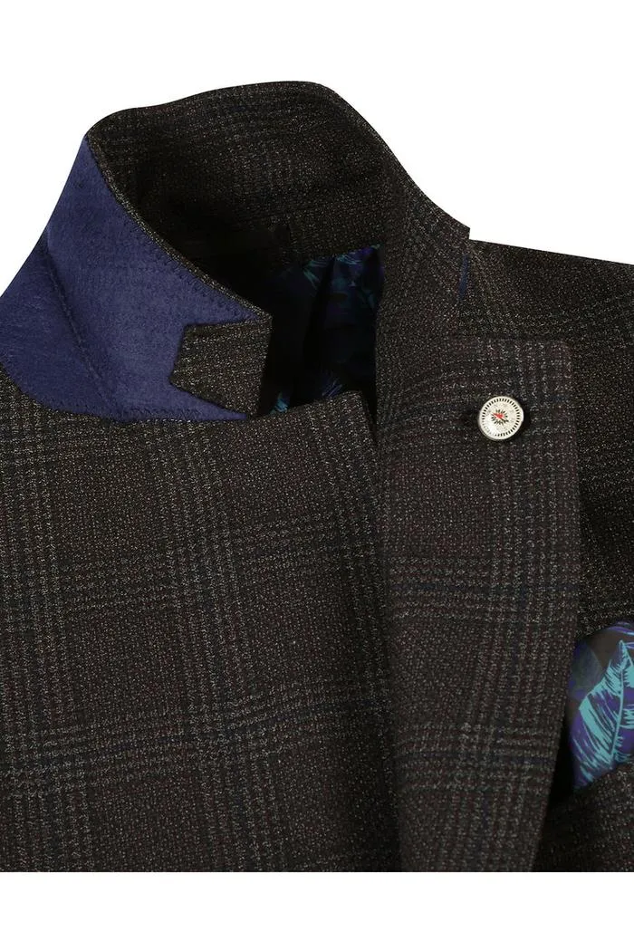 Dark Brown Windowpane Sports Jacket