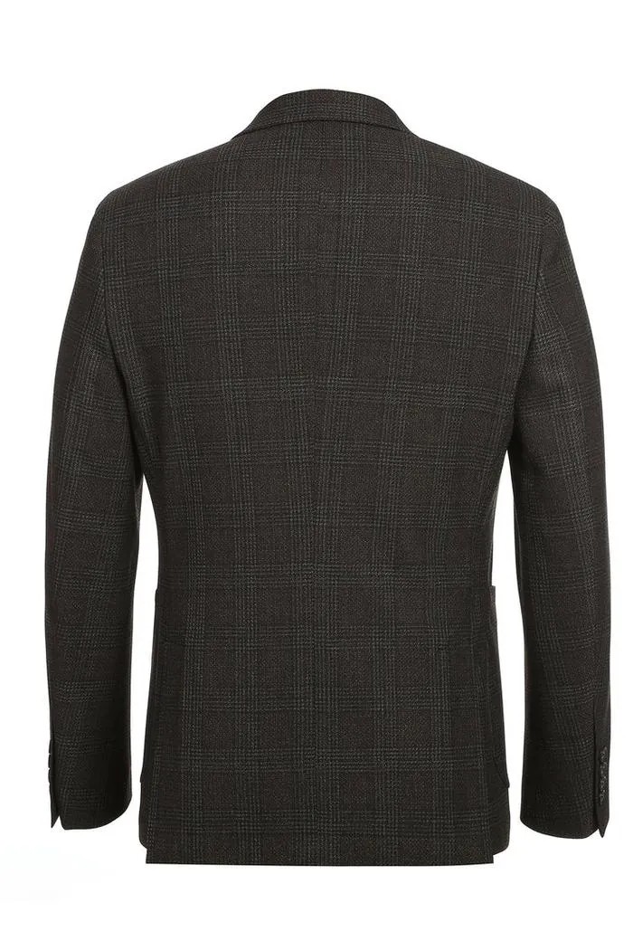 Dark Brown Windowpane Sports Jacket