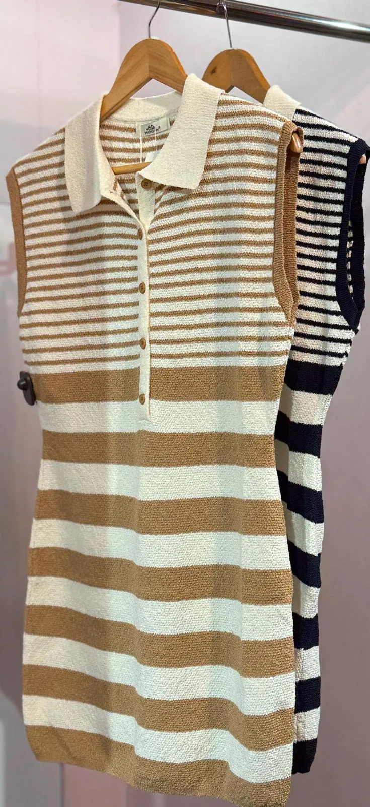 Demi Stripe Button Tennis Dress