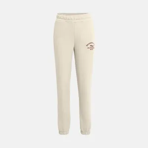 Dámske tepláky Fila BOEN loose fit sweat pants krémovo-biele