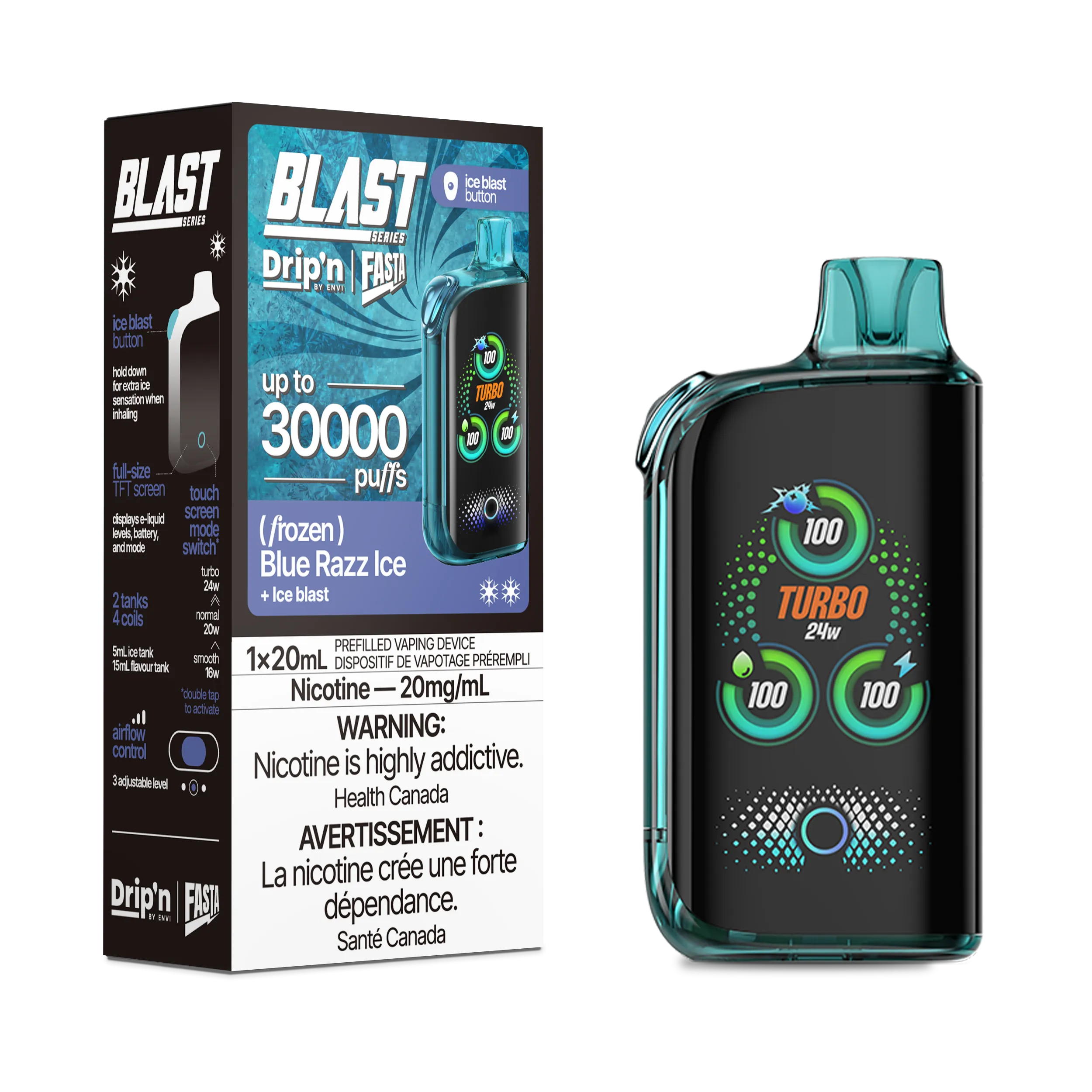 Drip'n X Fasta Blast 30K - Blue Razz Ice
