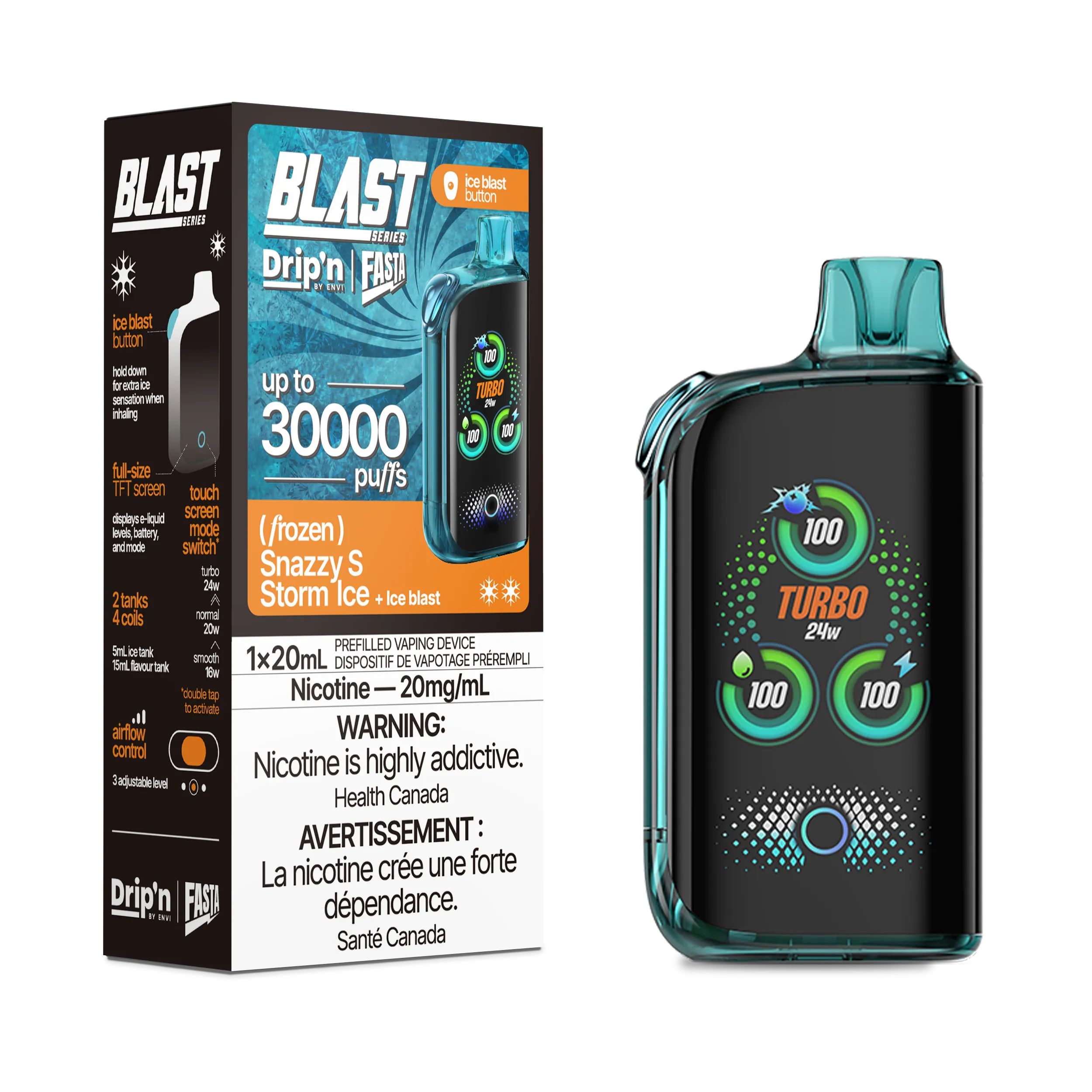 Drip'n X Fasta Blast 30K - Snazzy S Storm Ice