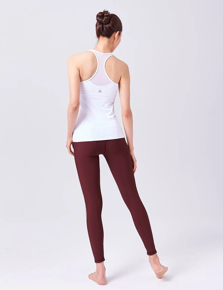 easyoga LA-VEDA Noble V-Mesh Tank - W02 Snow White