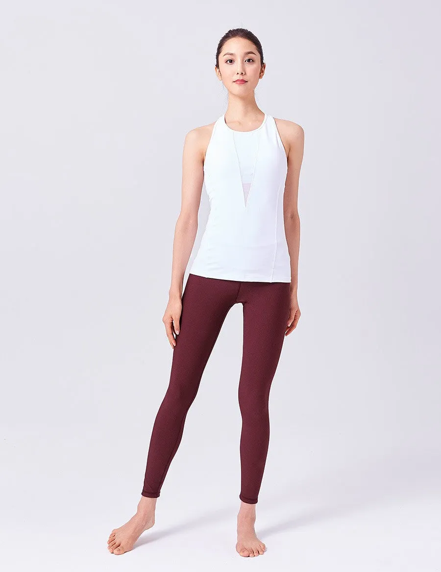 easyoga LA-VEDA Noble V-Mesh Tank - W02 Snow White