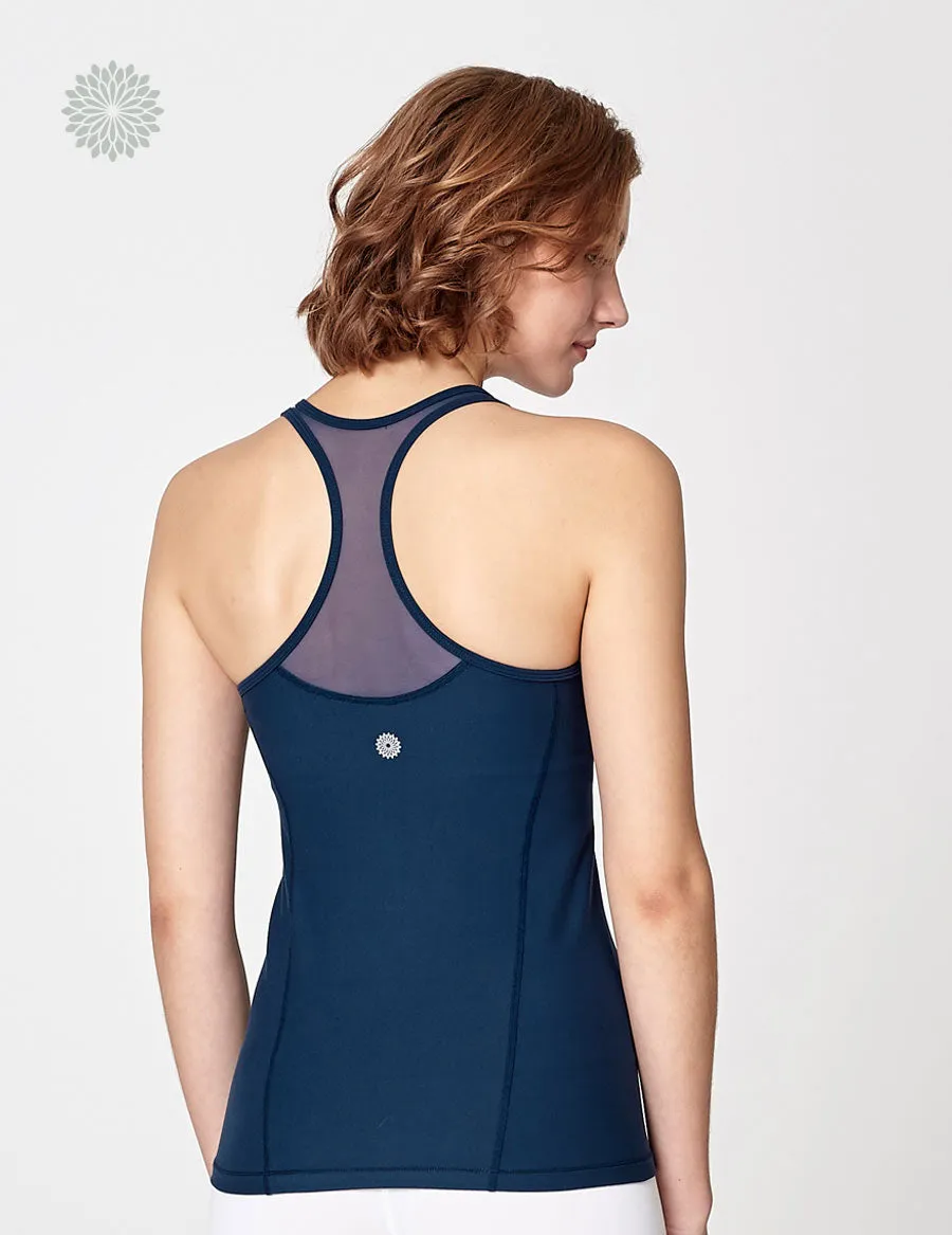 easyoga LA-VEDA Noble V-Mesh Tank2 - B08 Ink Blue