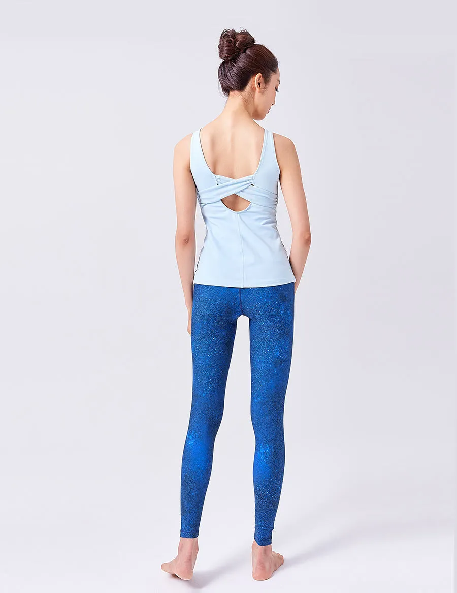 easyoga LA-VEDA Reflect Me Knotted Tank - B1 Light Blue
