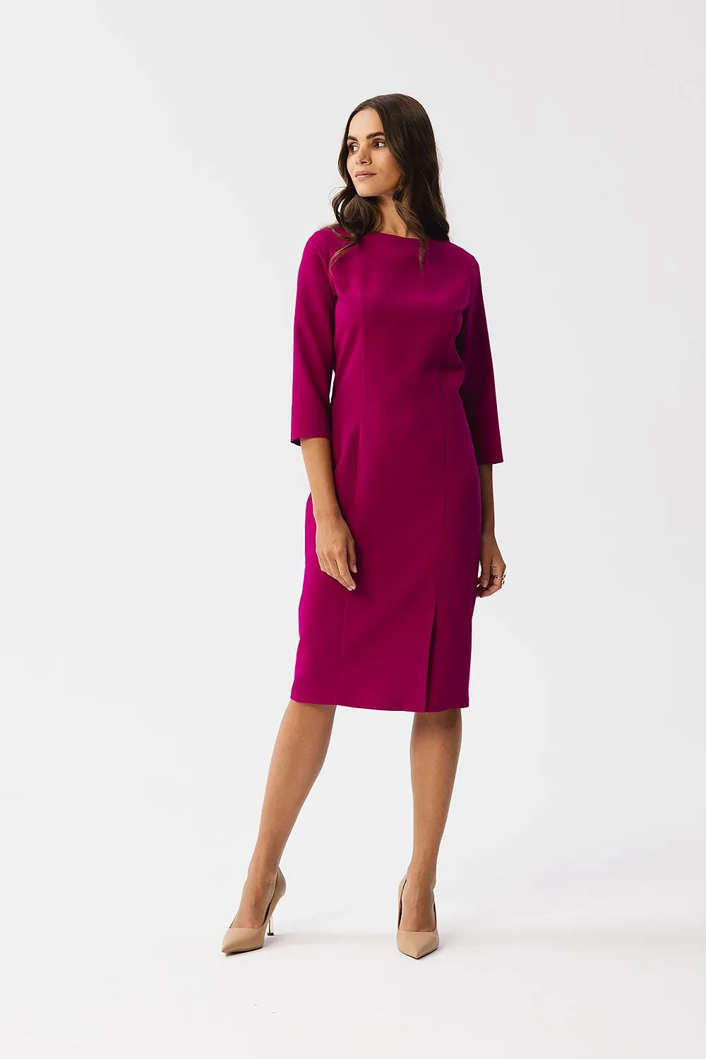 Elegant Draped Midi Dress