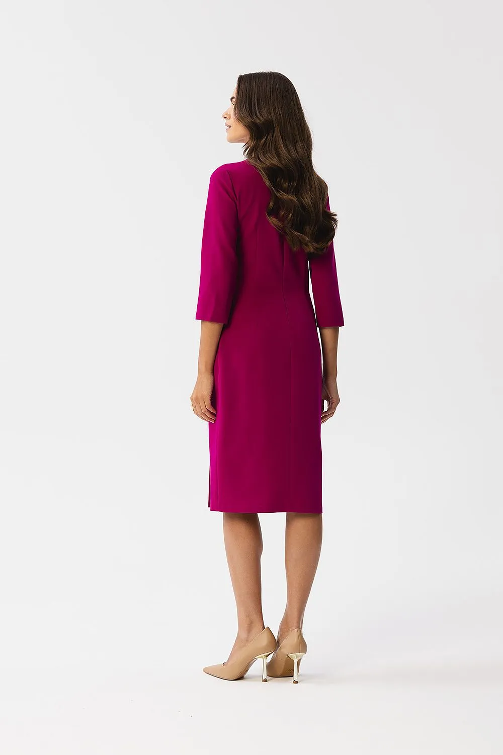 Elegant Draped Midi Dress